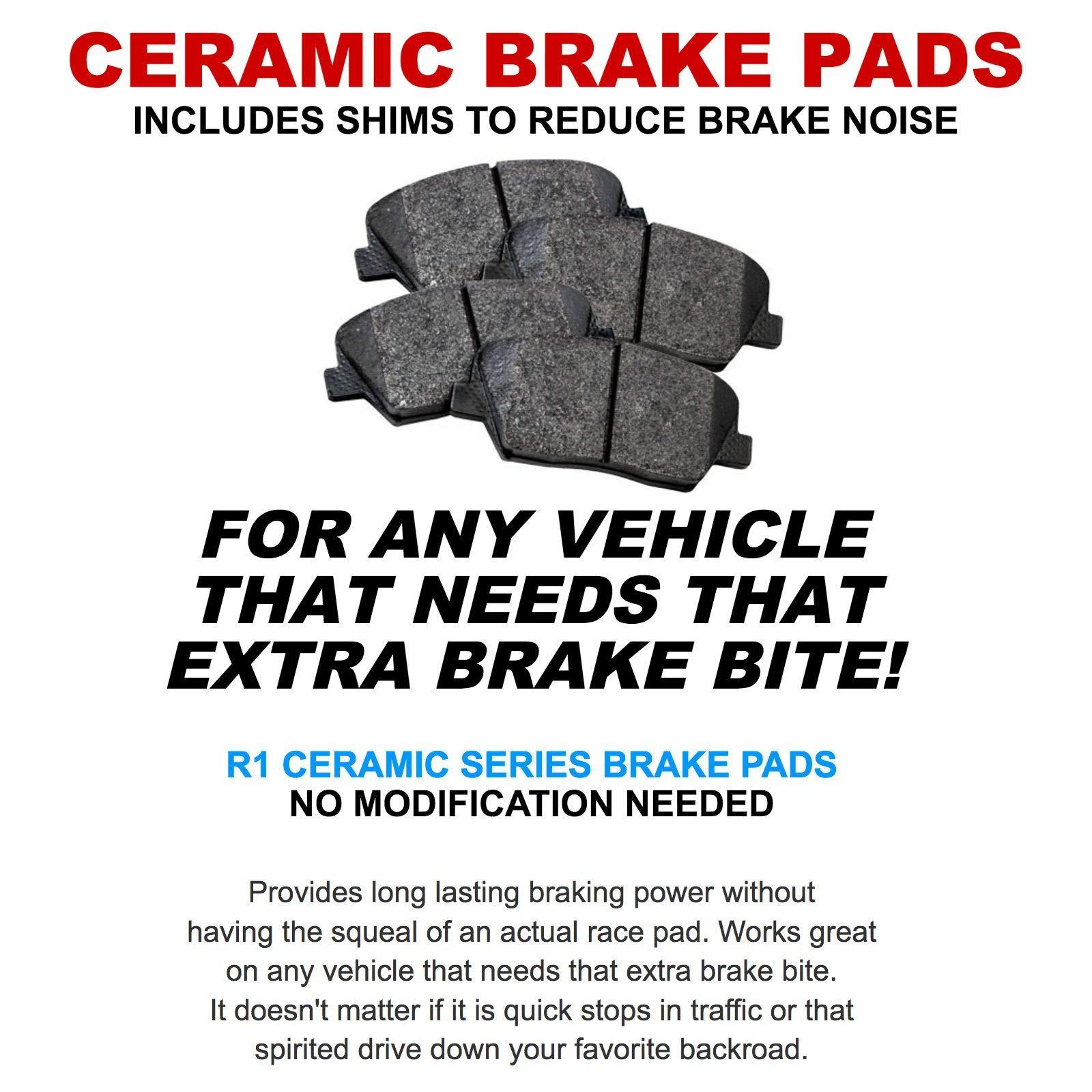 R1 Concepts Front and Rear Brakes and Rotors| Hardware Included| Front and Rear Ceramic Brake Pads and Rotors Kit| Fits 2019-2022 Genesis G70; 2018-2021 Kia Stinger - Image 9