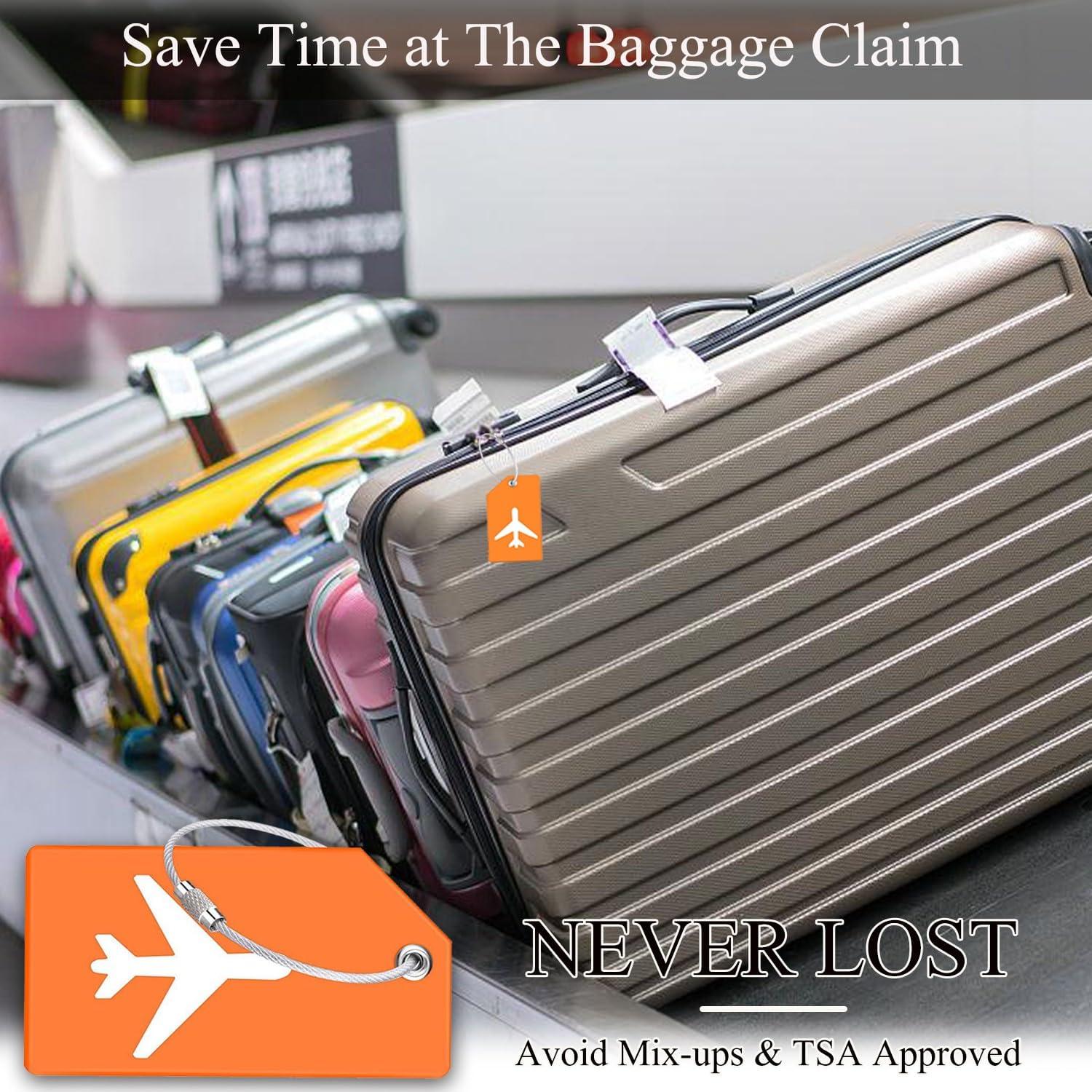7 Pack Silicone Luggage Tag Baggage Handbag Travel Suitcase Tags with Name ID Card Perfect to Quickly Spot Luggage Suitcase (Multicolor - Image 5