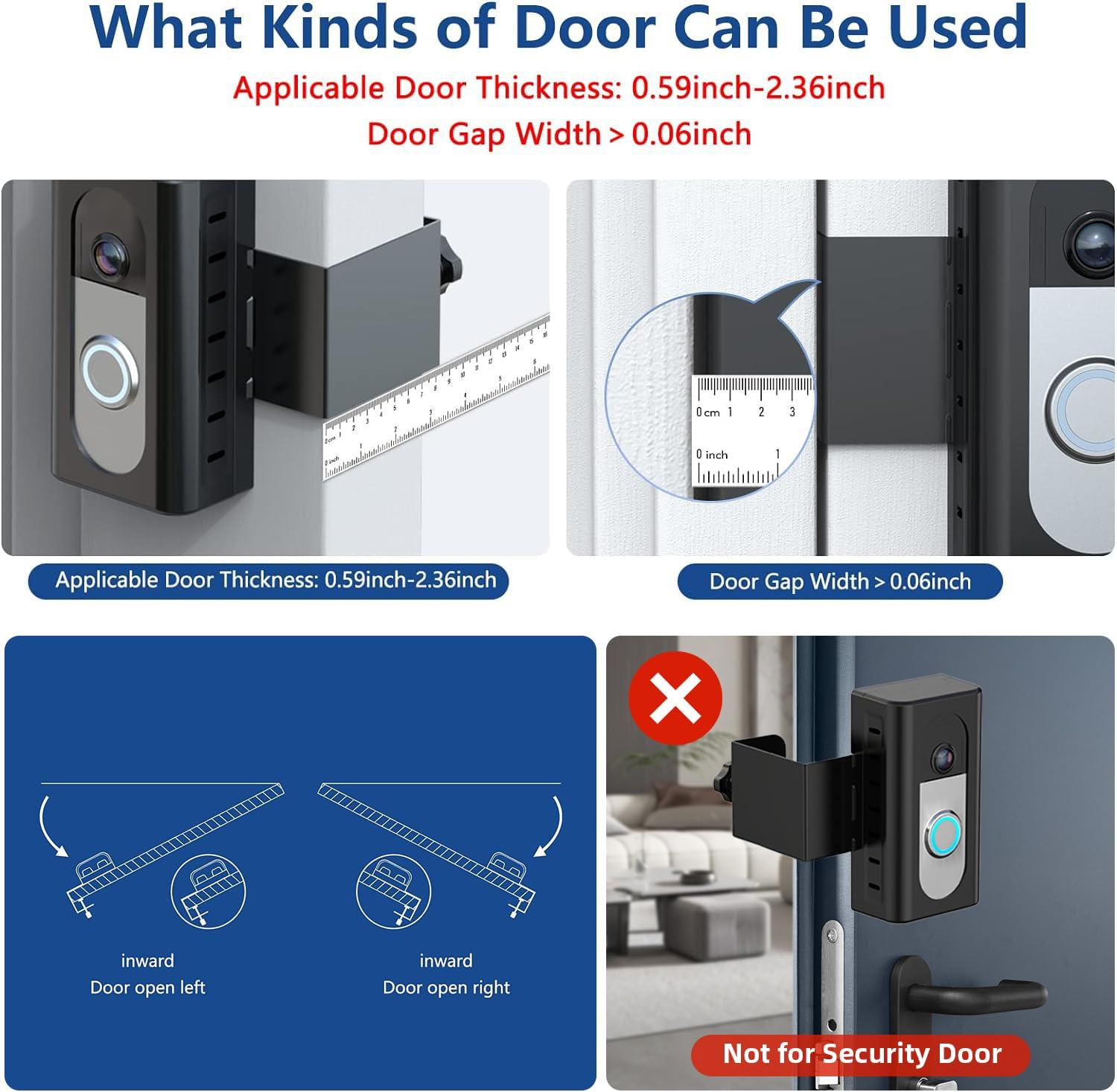KIMILAR Anti-Theft Video Doorbell Mount Compatible with Ring/Blink Wireless Video Doorbell, Adjustable Mounting Bracket Accessories for Houses, Apartments, Businesses, Not for Security Door - Image 3