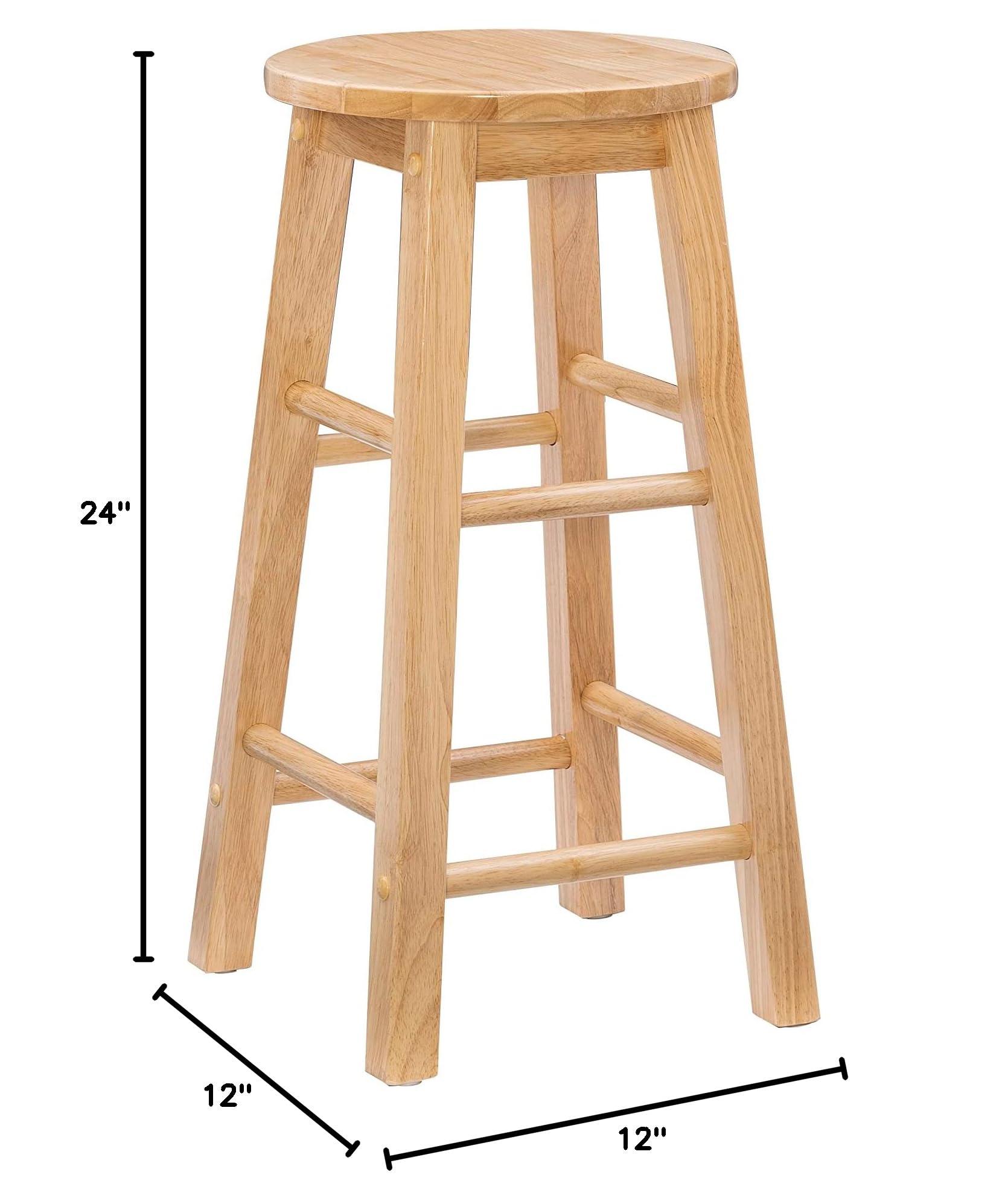 Linon Natural Barstool with Round Seat, 24-Inch - Image 16