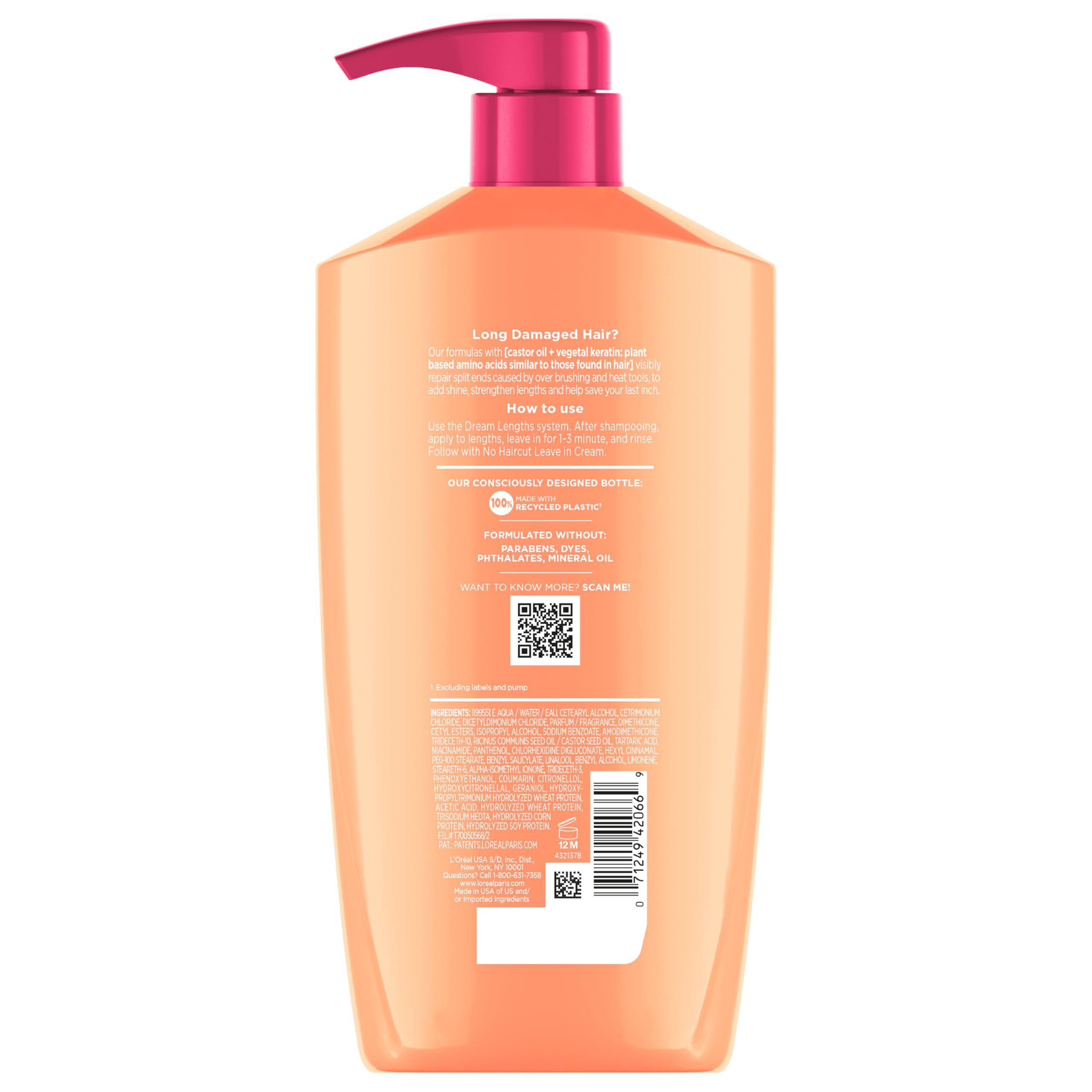 L'Oreal Paris Elvive Dream Lengths Super Detangling Conditioner With Fine Castor Oil and Vitamins B3 and B5 for Long, Damaged Hair, Instantly Detangles To Reduce Breakage With System, 28 Fl Ounce - Image 9