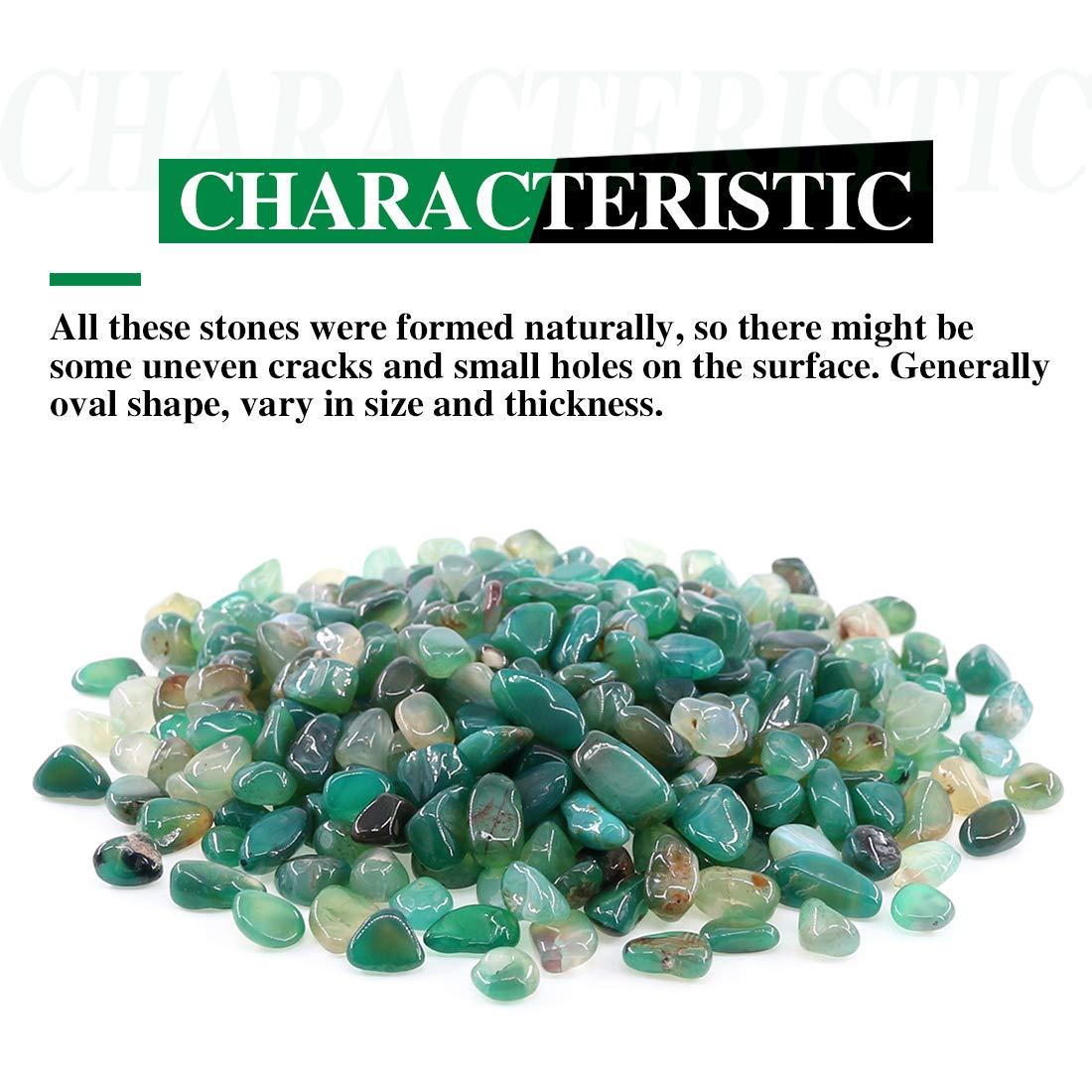 Hilitchi Green Agate Stone Tumbled Stones for Plants Cacti & Succulents Bedding, Vase Filler, Landscape Bottom Decoration (About 1lb(455g)/Bag) - Image 4