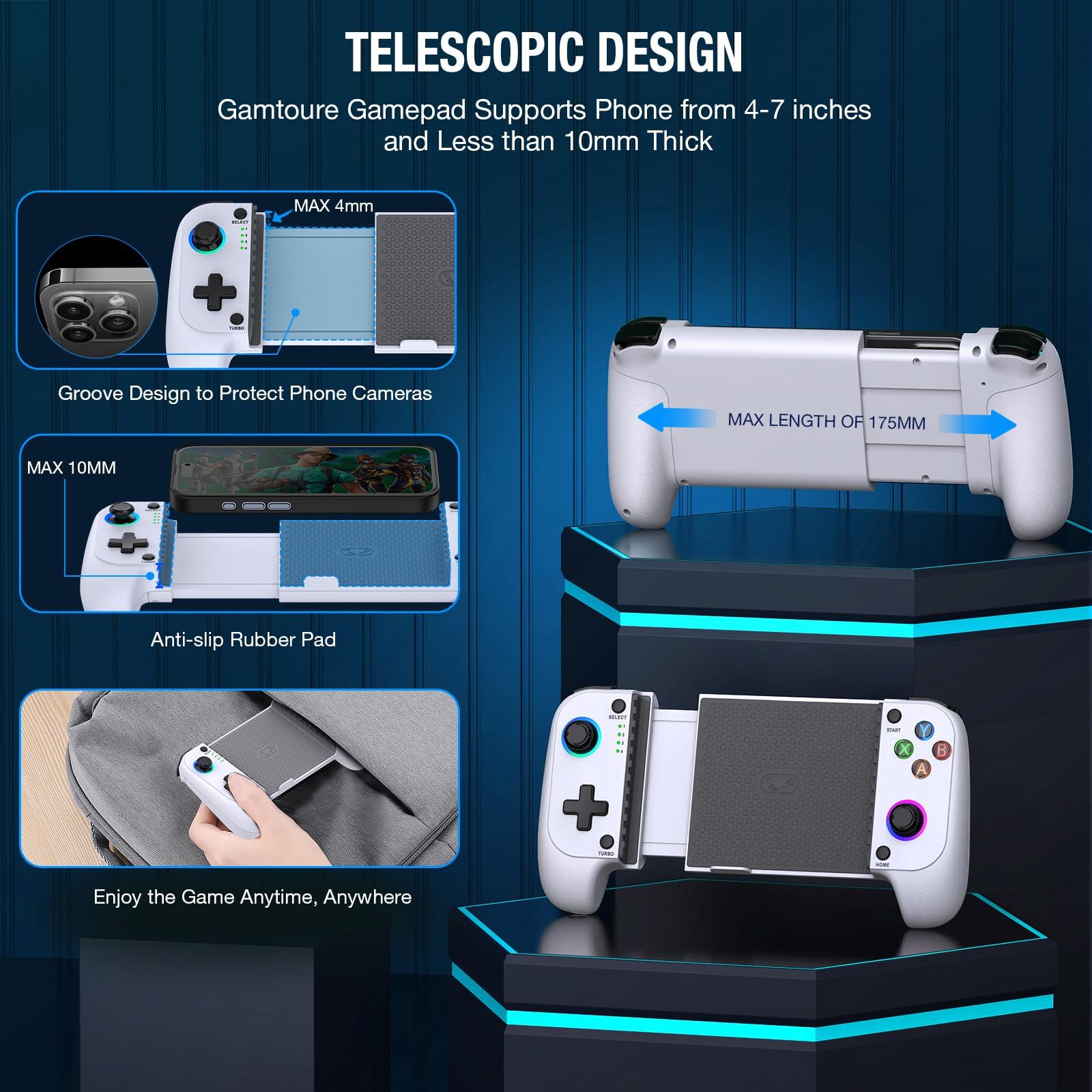 Mobile Game Controller for iPhone/Android, Hall Effect Gaming Controller with Hall Joystick , Wireless Phone Controller, Support Phone Case, Suitable for Xbox Game Pass, Steam Link, Roblox, Call of Duty & More - Image 3