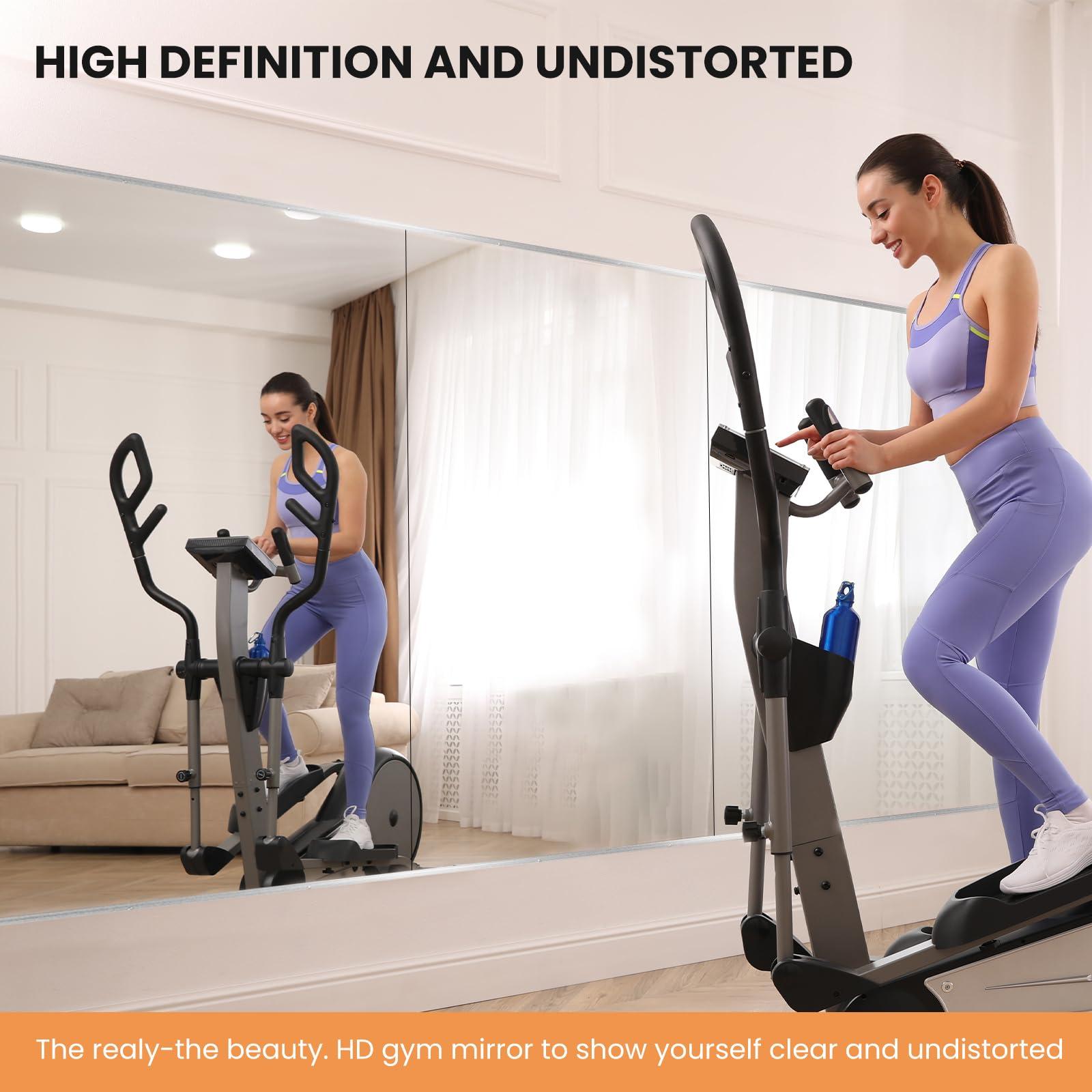 pertetey Home Gym Mirror, 48X24 Inch(2Pack) Wall Mounted Large Frameless Tempered Glass Mirror, Idea for Gym, Yoga, Bedroom, Dance Studio, Living Room - Image 2