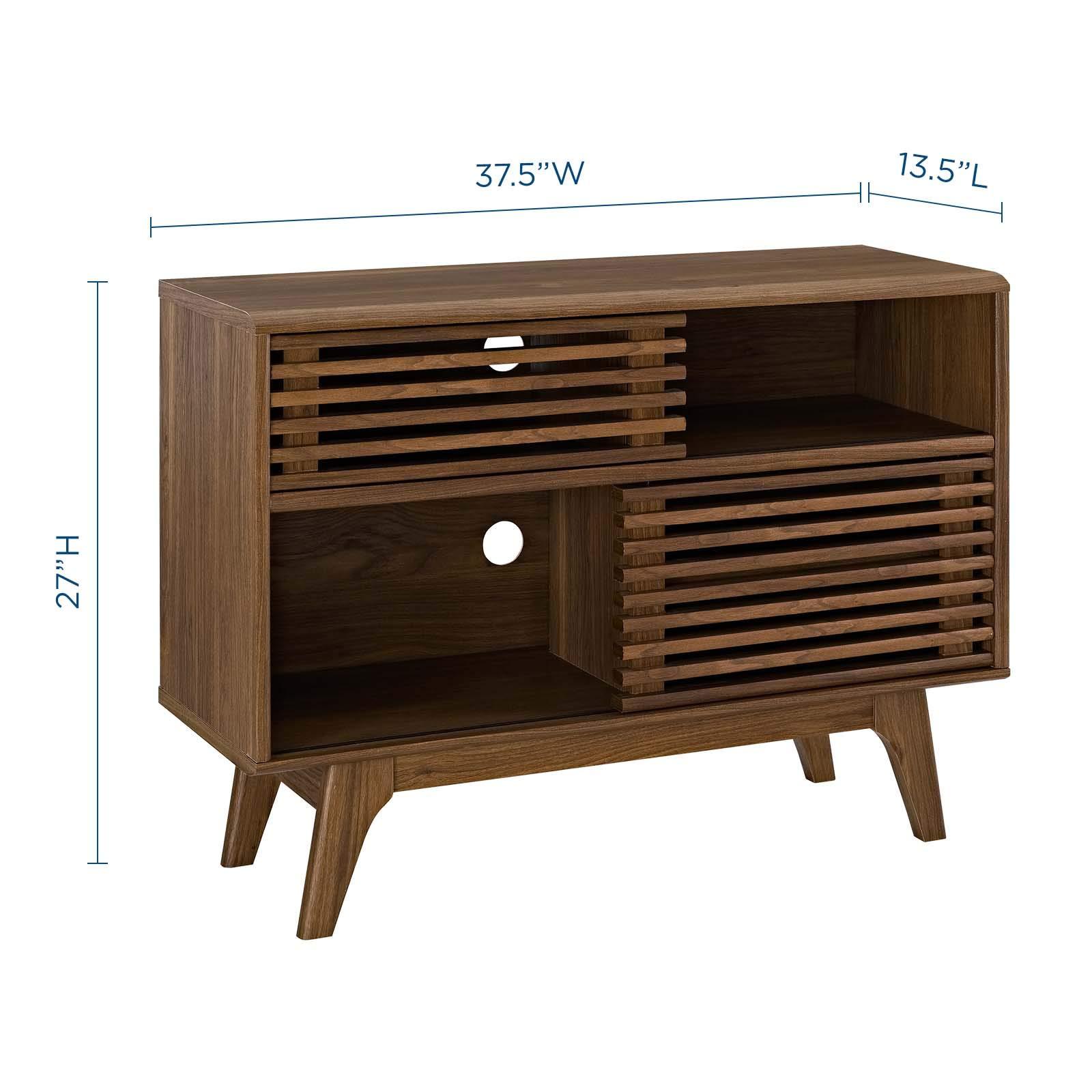 Modway Render Mid-Century Modern Two-Tier Display Stand in Walnut - Image 3