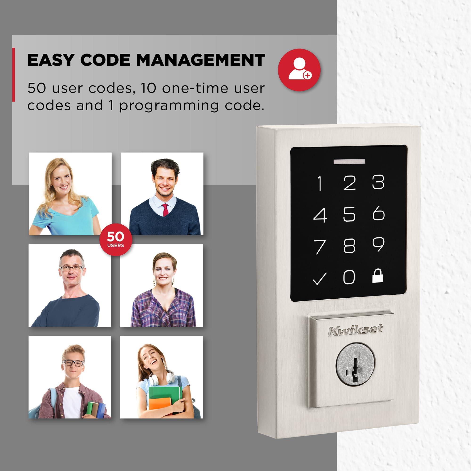 Kwikset SmartCode 270 Keyless Entry Electronic Touchpad Deadbolt Door Lock with Auto-Lock, Custom User Codes, Advanced Security in Satin Nickel Contemporary - Image 8