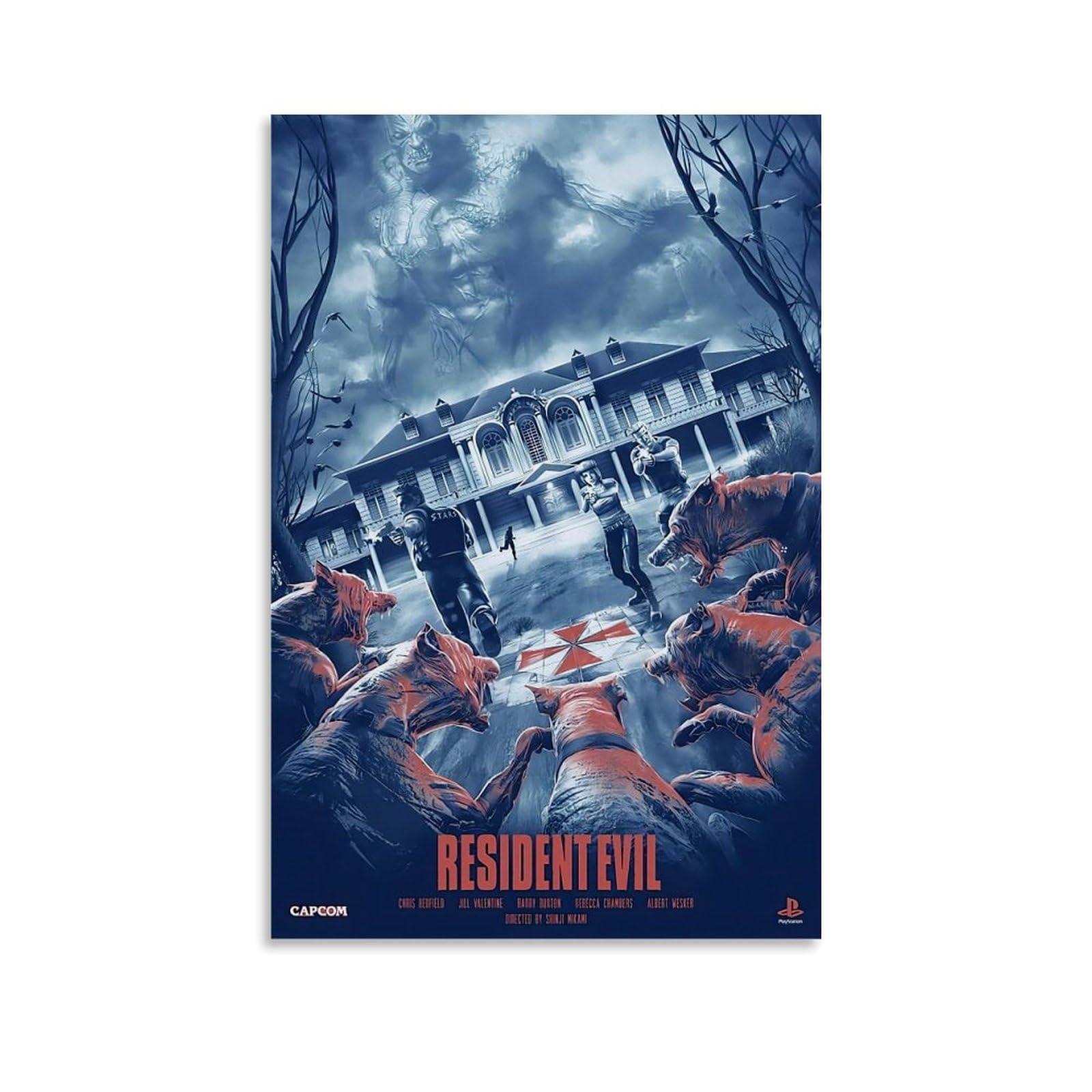 Shuei Resident Evil Poster for Bedroom Aesthetic Canvas Art Wall Decor 24x36inch(60x90cm), Unframe-style-6