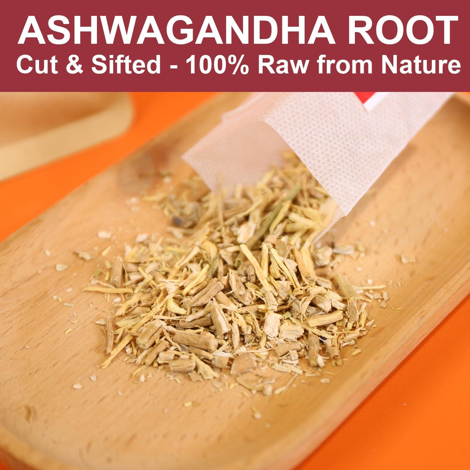 FullChea - Ashwagandha Tea, 2.5g X 30 Count - Sourced from India - Premium Natural Dried Cut & Sifted Root - Non-GMO - Caffeine-free - Rich in Antioxidants & Boost Energy - Image 4