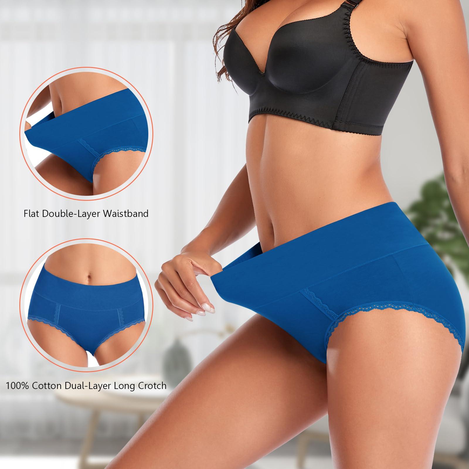 MISSWHO Cotton High Waisted Soft Womens Underwear Breathable Panties, Multipack - Image 4