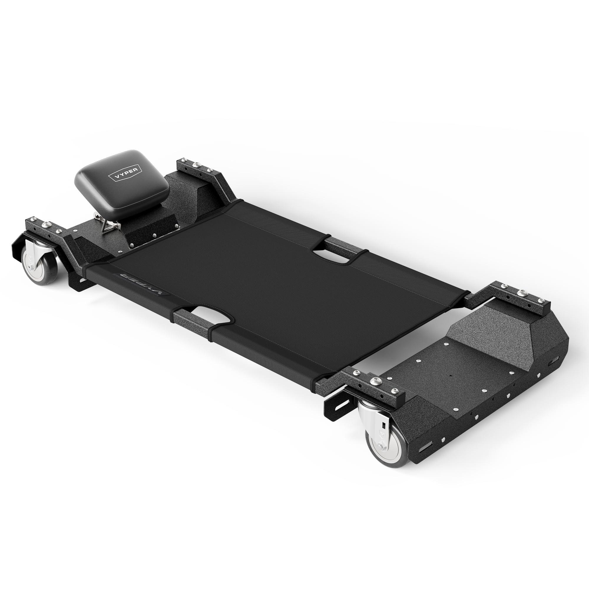 Vyper Lay-Down Automotive Creeper - 46", 400 lb Capacity with Puncture Proof Fabric and Adjustable Headrest, Comfortable, Heavy Duty Mechanics Creeper
