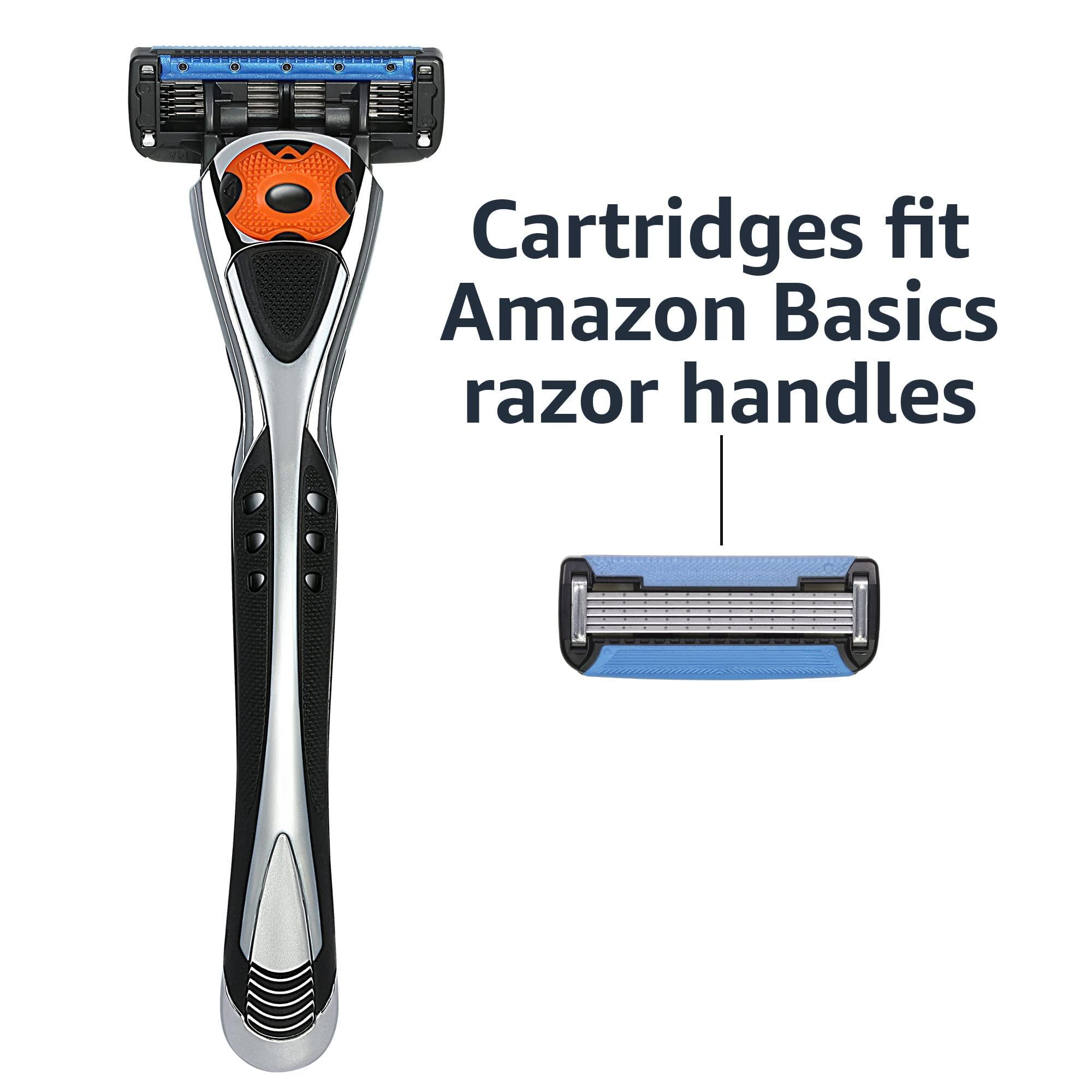 Amazon Basics 5-Blade MotionSphere Men's Razor with Dual Lubrication and Precision Trimmer, 17 Piece Set, 1 Handle & 16 Cartridges, Black - Image 3