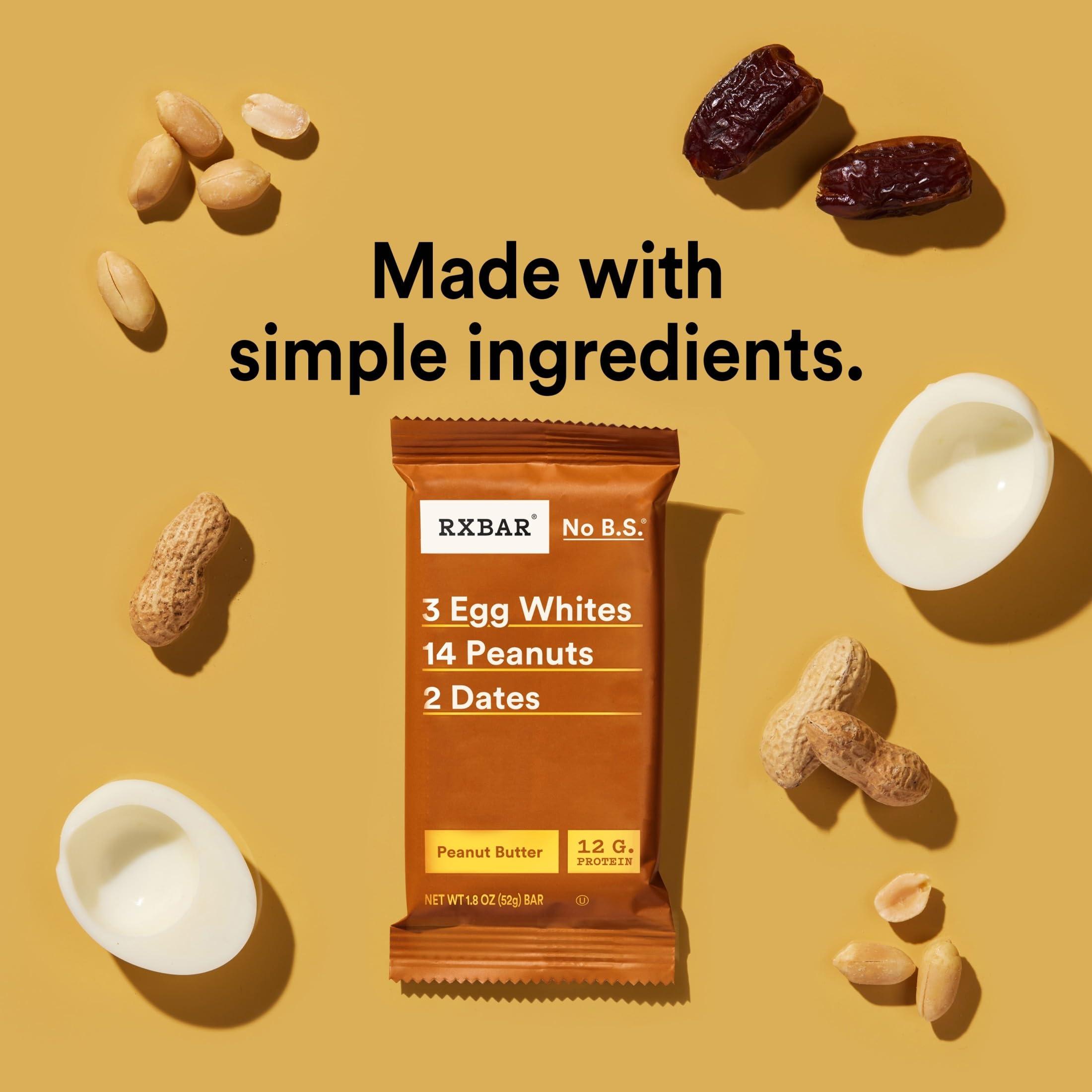 RXBAR Protein Bars, 12g Protein, Gluten Free Snacks, Snack Bars, Peanut Butter, 22oz Box (12 Bars) - Image 3