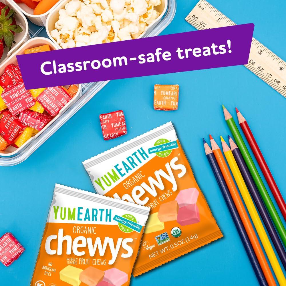 YumEarth Organic Chewys Fruit Flavored Candy Chews - Allergy Friendly, Gluten Free, Non-GMO, Vegan, No Artificial Flavors or Dyes - Assorted Flavors, 7.5 oz. - Image 6