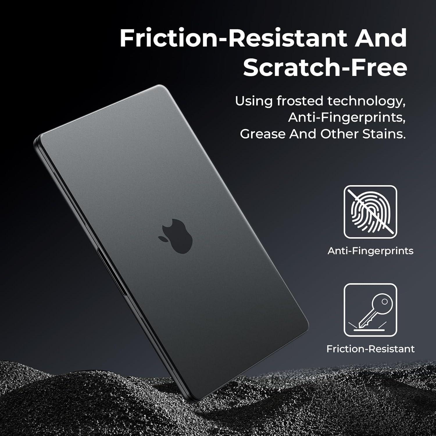 BlueSwan Case Compatible with MacBook Air 13.6 inch M4 M3 M2 2025 2024-2022 A3240 A3113 A2681, Flexible PP and Matte Anti-Fingerprint Air 13.6" Protective Case, Midnight Black - Image 3