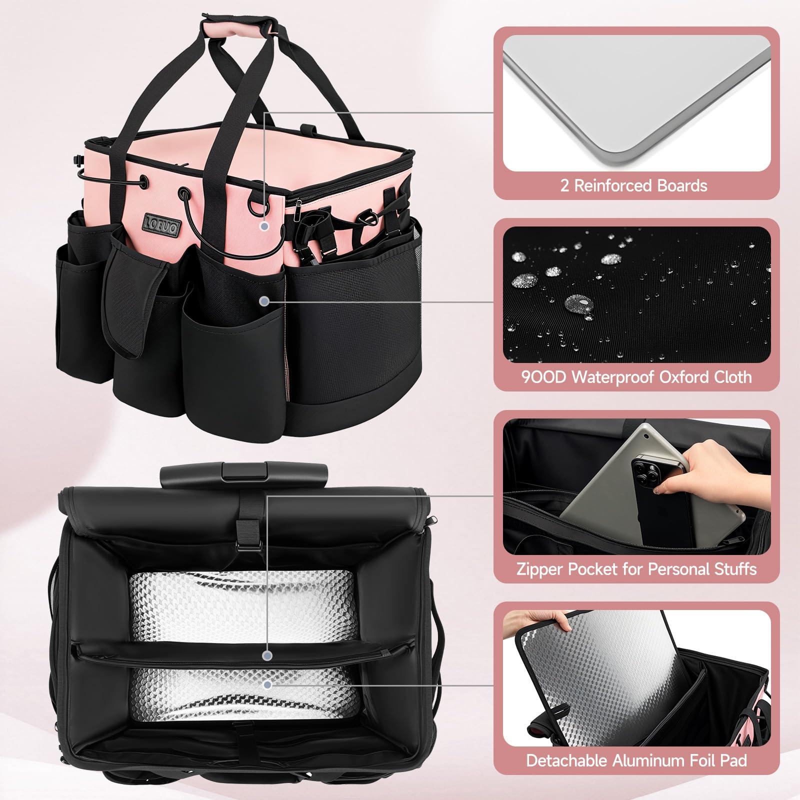 Large Cleaning Caddy for Cleaning Supplies Organizer, Rolling Cleaning Caddy Bags with Wheels for Housekeepers, Cleaning Carts on Wheels for Home Car Office Picnic - Image 4