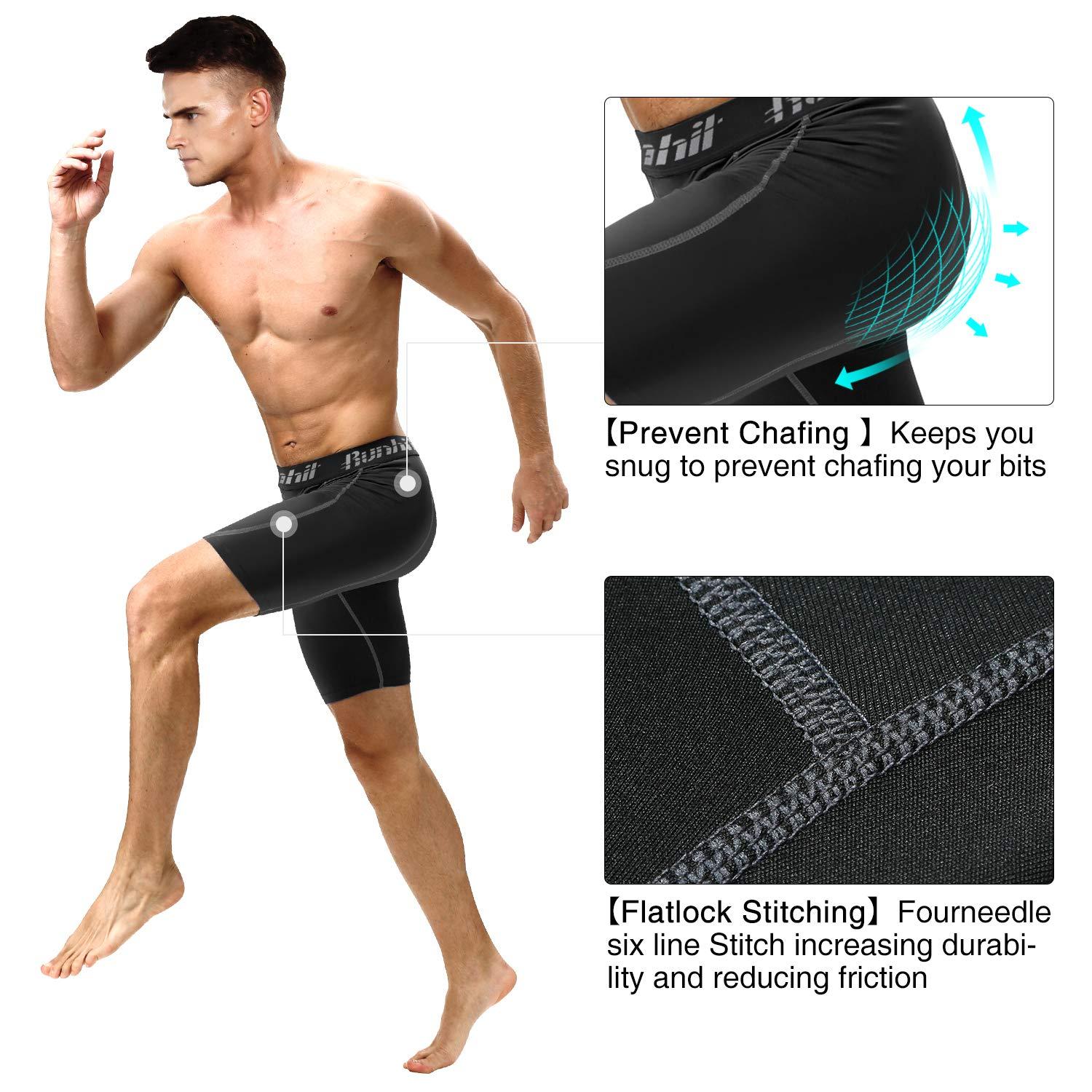 Runhit Compression Shorts Men Underwear Spandex Running Shorts Workout Athletic - Image 4
