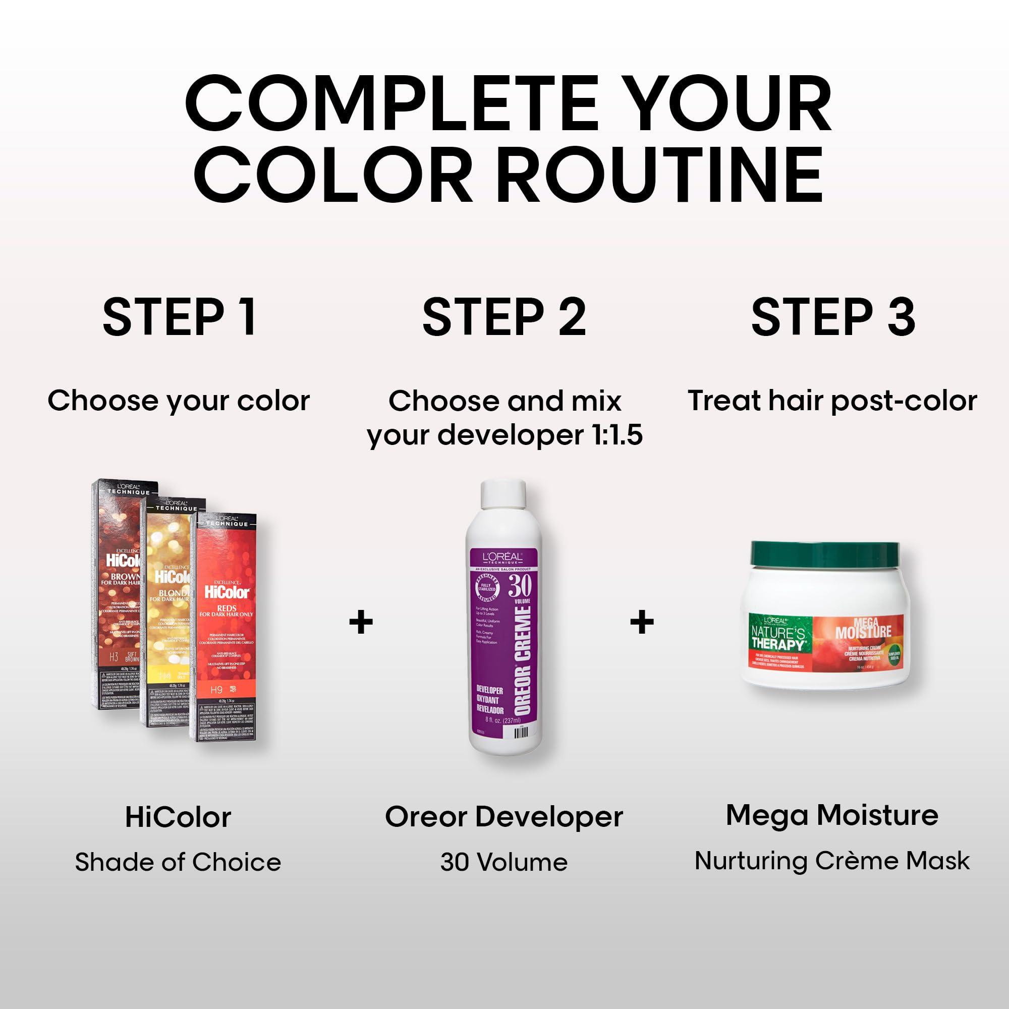 L'Oréal Technique HiColor Violet & Black Shades Permanent Hair Color - Anti-Breakage Ceramide R™ Complex, Multi-Lift With No Brassiness, For Dark Bases and Long Lasting Color - Image 4