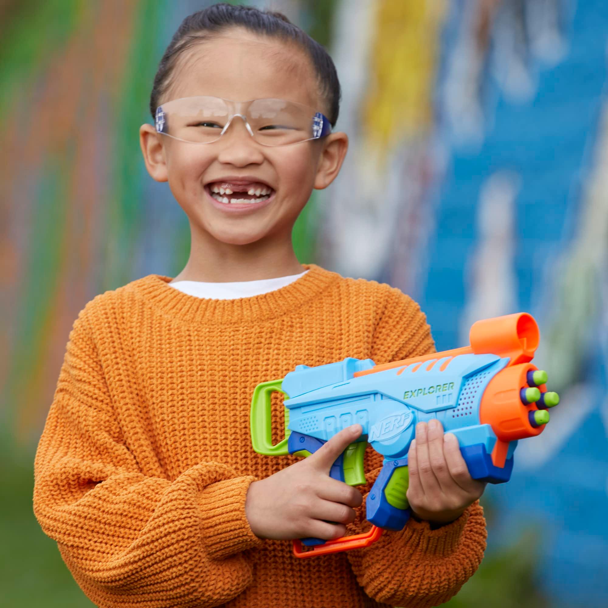 NERF Elite Junior Explorer Easy-Play Toy Foam Blaster, 8 Darts for Kids Outdoor Games, Ages 6 & Up - Image 8