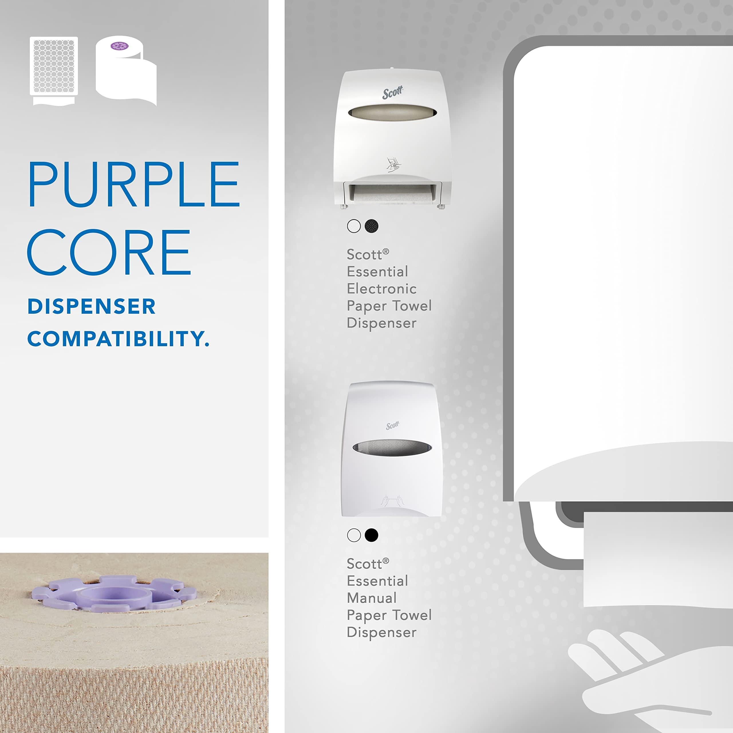 Scott Professional Essential 100% Recycled Hard Roll Paper Towels, Bulk (54038), Absorbency Pockets, Brown, for ScottBrand Purple Core Dispensers (6 Rolls at 700' Each, 4,200'/Case) - Image 3