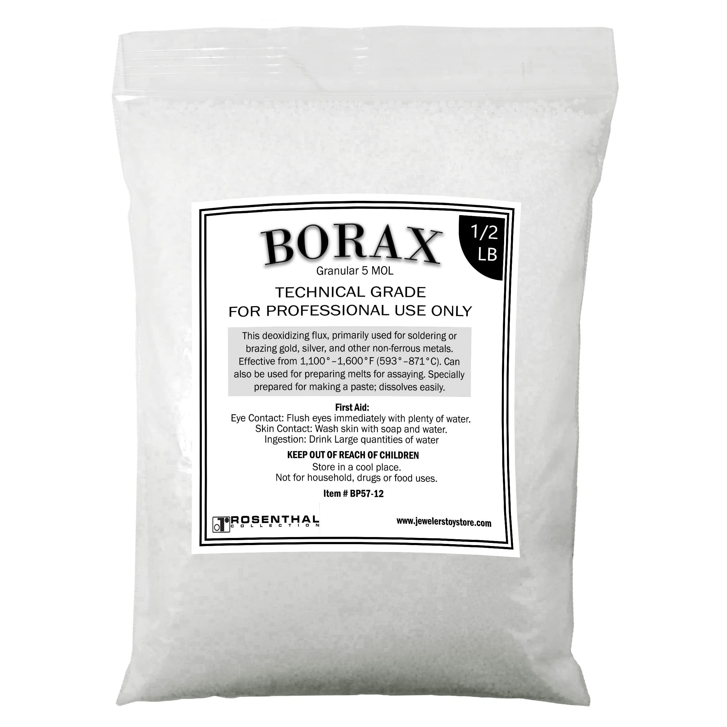 Rosenthal Collection Borax Flux 5 MOL – ½ LB Casting Flux for Jewelry Soldering, Melting Silver, Gold, Sterling