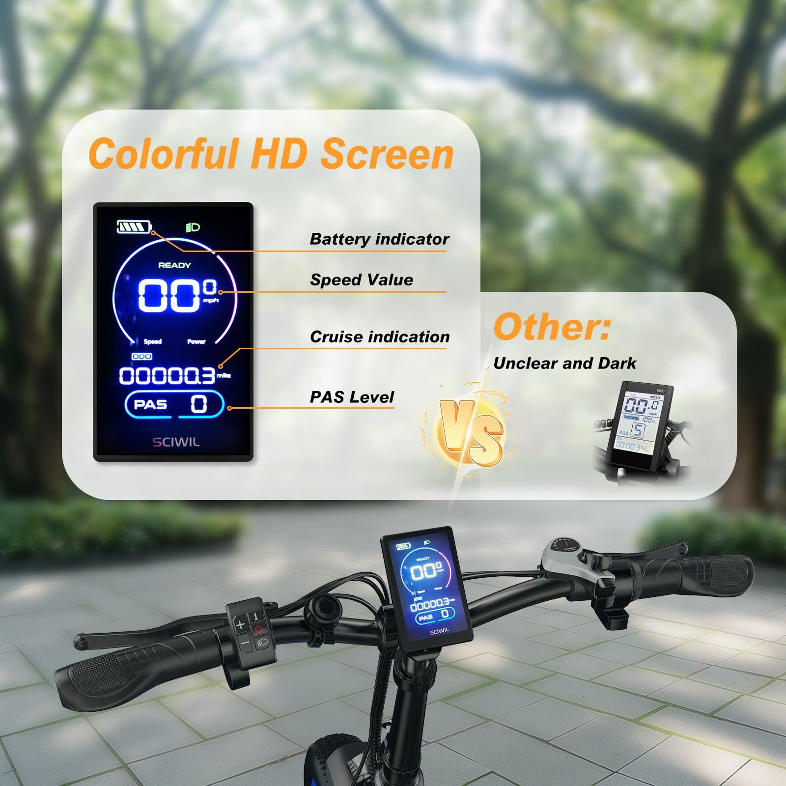 bluebiko 1000W Folding Electric Bike, 48V 20AH Large Removable Battery E Bike, 30+MPH, 80 Miles Max Range, 20" Fat Tire Electric Bike for Adults, Adult Electric Bicycles for Commute Beach Snow - Image 5