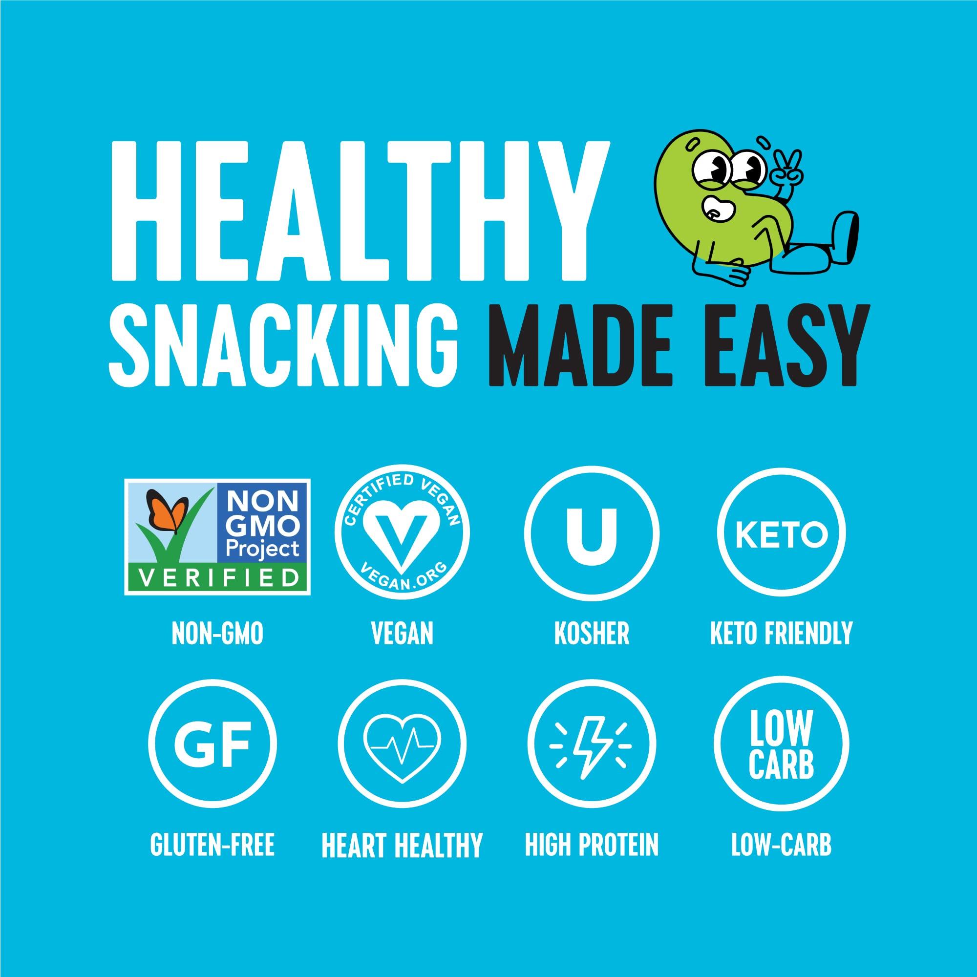 The Only Bean Crunchy Roasted Edamame - Healthy Snacks for Adults and Kids (Variety Pack), Low Carb Keto Snack Food, Vegan Gluten Free High Protein Snacks (11g), Office Snack, 0.9oz 24 pack - Image 3