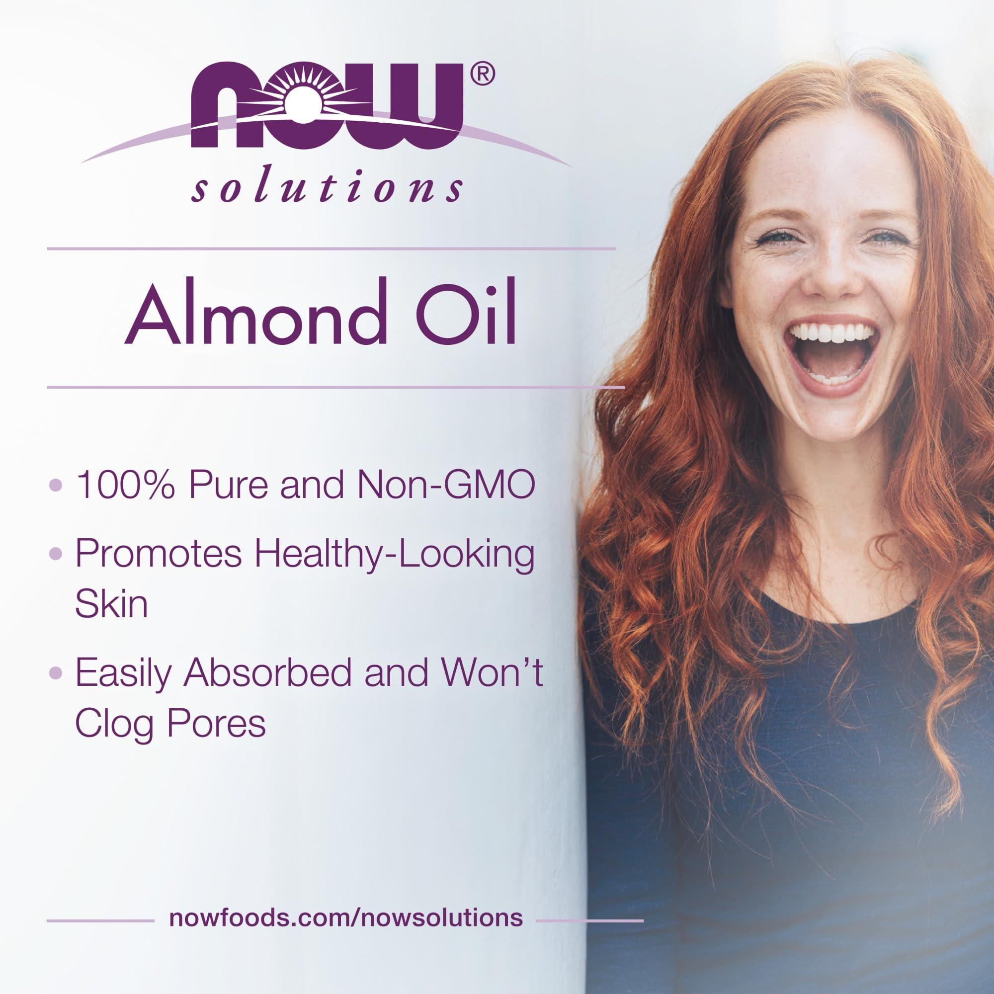 NOW Foods Solutions, Sweet Almond Oil, 100% Pure Moisturizing Oil, Promotes Healthy-Looking Skin, Unscented Oil, 16-Ounce,Package may vary - Image 4