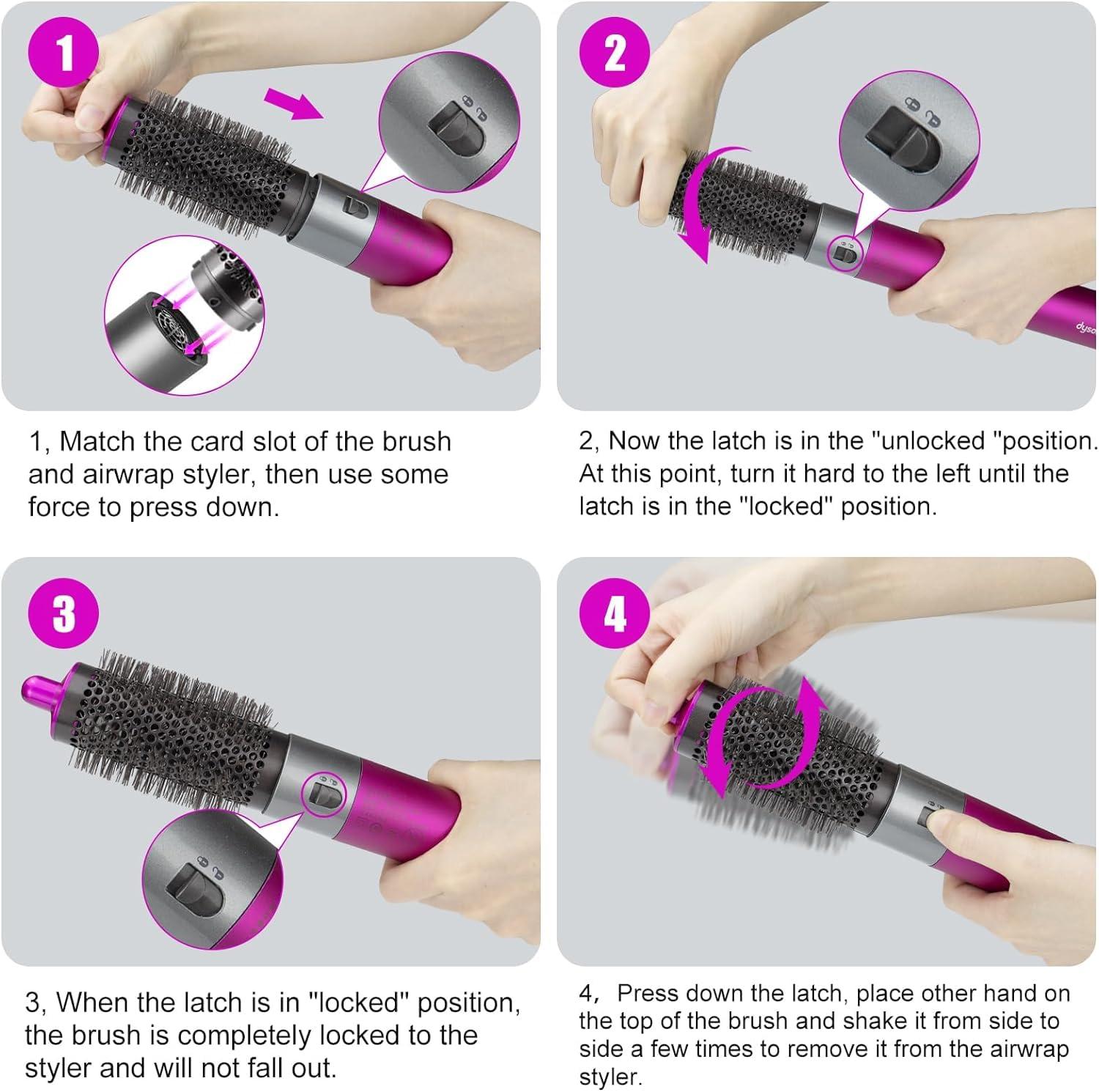 Hair Curling Barrel Volumizing Brush Attachments with Adaptor for Dyson Hair Dryer Converting to Hair Styler, for Dyson for Airwrap Styler - Image 6