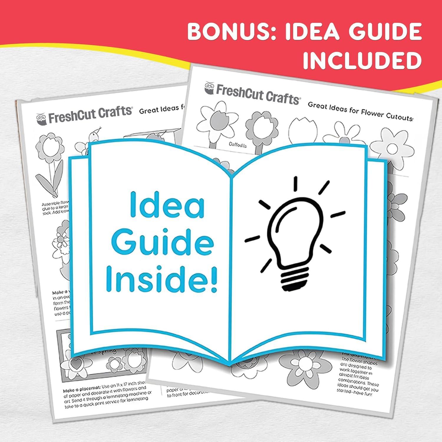 FreshCut Crafts: 280 Pieces of DIY Flower Cutouts with IDEA Guide - 2-Sided Punch Out Tulips, Daisies, Daffodils, Flowers Ideal for Spring Craft Projects, and Mother's Day DIY Gift Craft - Image 5