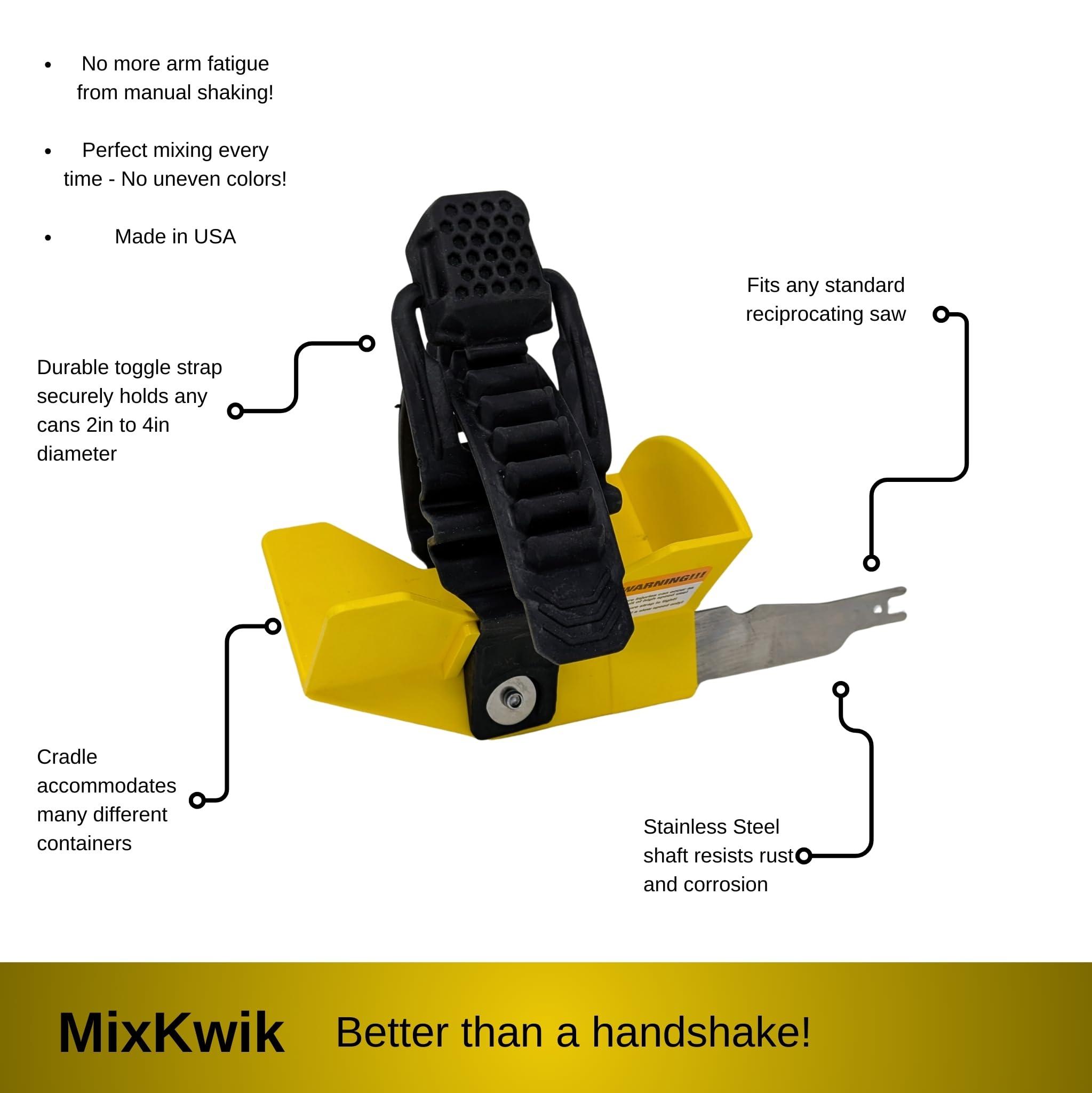 MixKwik Paint Shaker 2.0 - Universal Spray Can Paint Mixer for Reciprocating Saws - Fits Cans from 2” to 4” in Diameter. Made in USA - Image 2