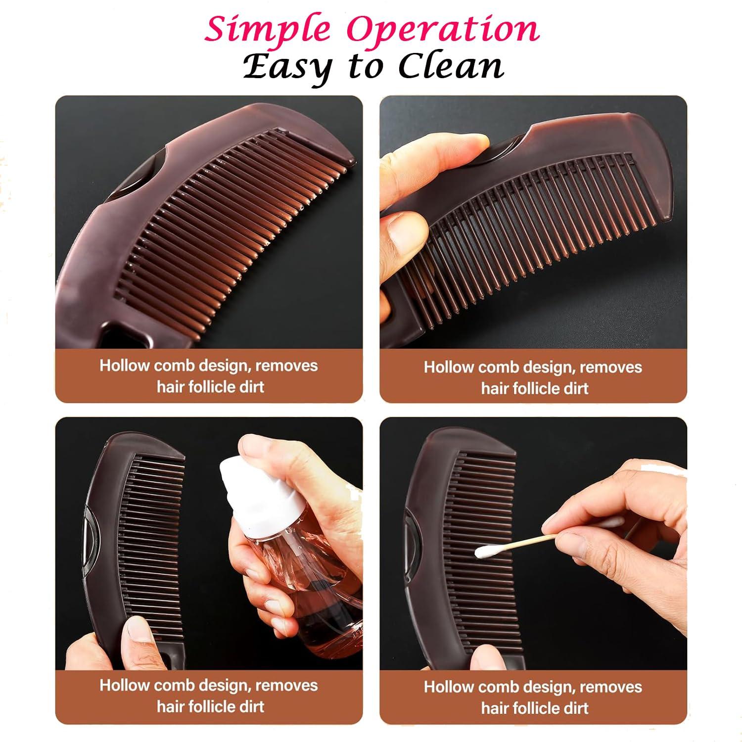 Dandruff Comb, Hollow Tooth Button Comb, Detoxing Comb Energy Massage Comb, Scalp Psoriasis Comb Dandruff Removal Comb, Lice Comb Multifunctional Hairbrush For Women Men Kids - Image 5