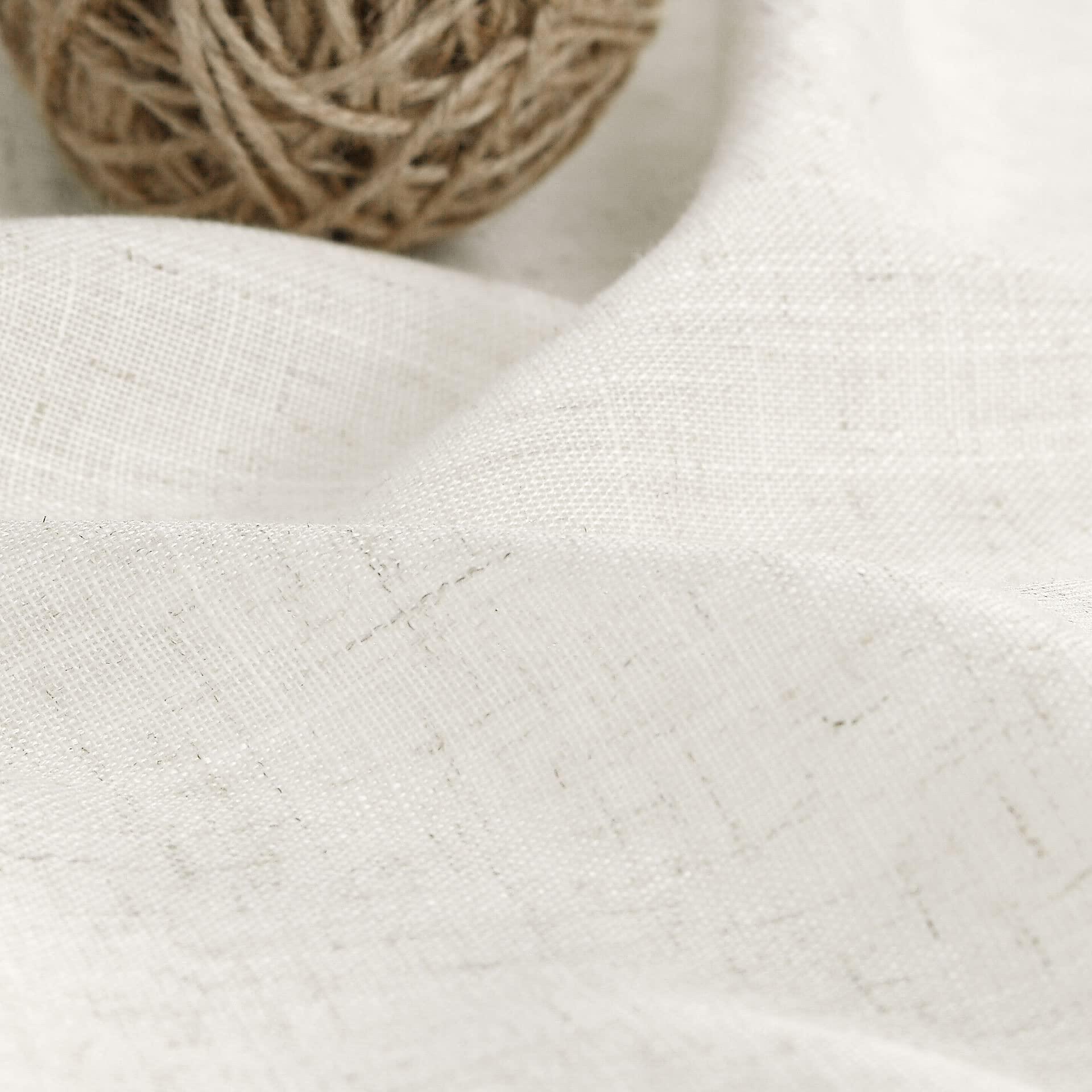 Cream Linen Curtains 102 inches Long 2 Panels Set for Living Room Extra Long Back Tab Curtains Neutral Farmhouse Light Filtering Semi Sheer Linen Drapes Ceiling to Floor for Large Window Ivory - Image 5
