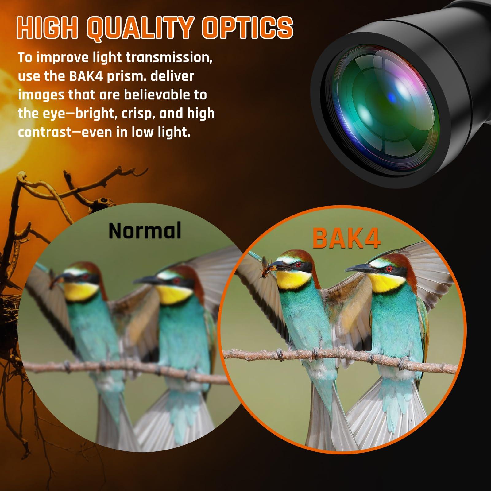 20x50 High Power Binoculars for Adults with Low Light Night Vision,Military Compact HD Professional/Daily Waterproof Binoculars for Bird Watching Hunting/Traveling/Outdoor… - Image 2