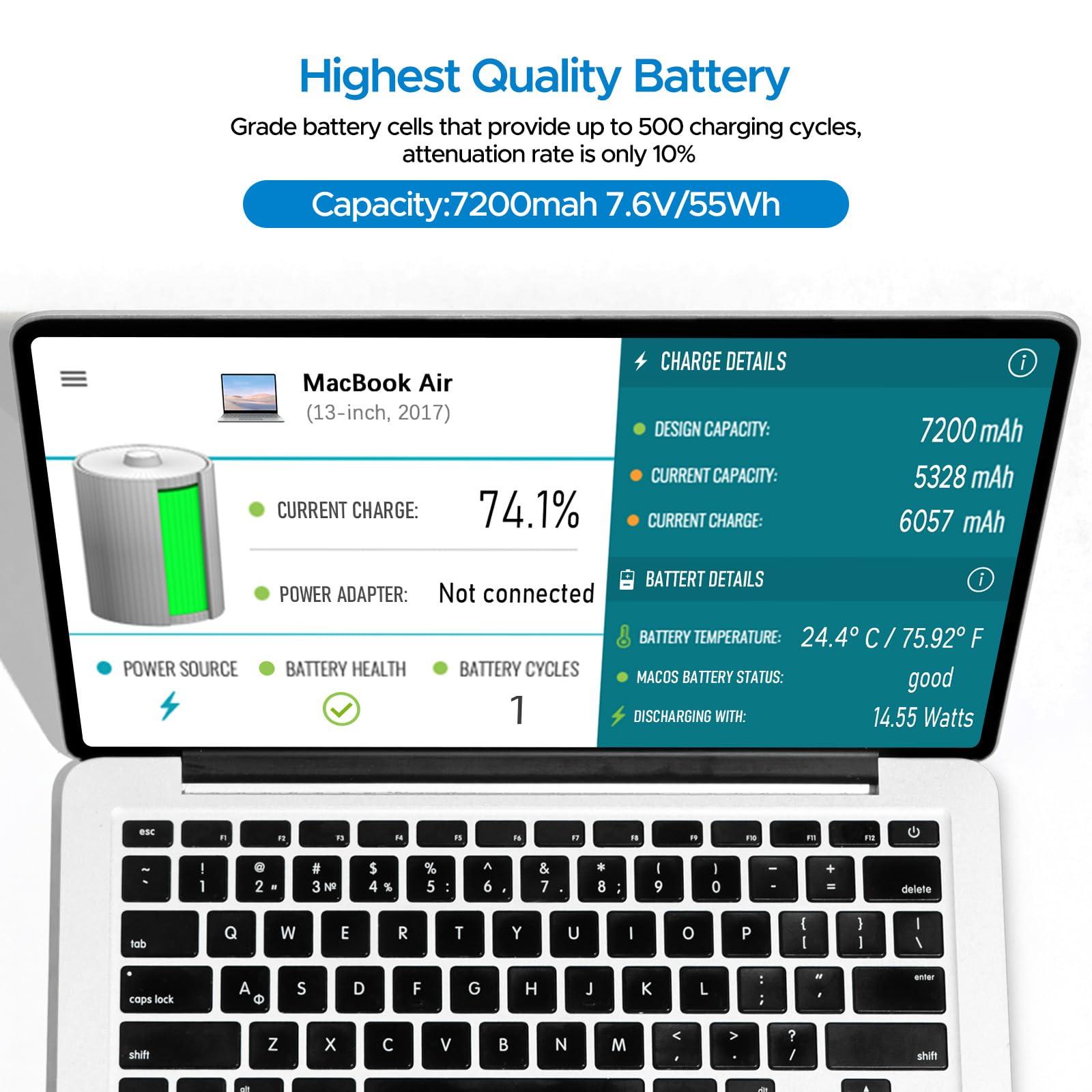 Key Power A1466 Battery, 13 inch MacBook Air Battery Replacement for A1466 (Mid 2012/2013, Early 2014/2015, 2017), A1369 (Late 2010, Mid 2011), Compatible Laptop Models A1496 A1377 A1405 - Image 5