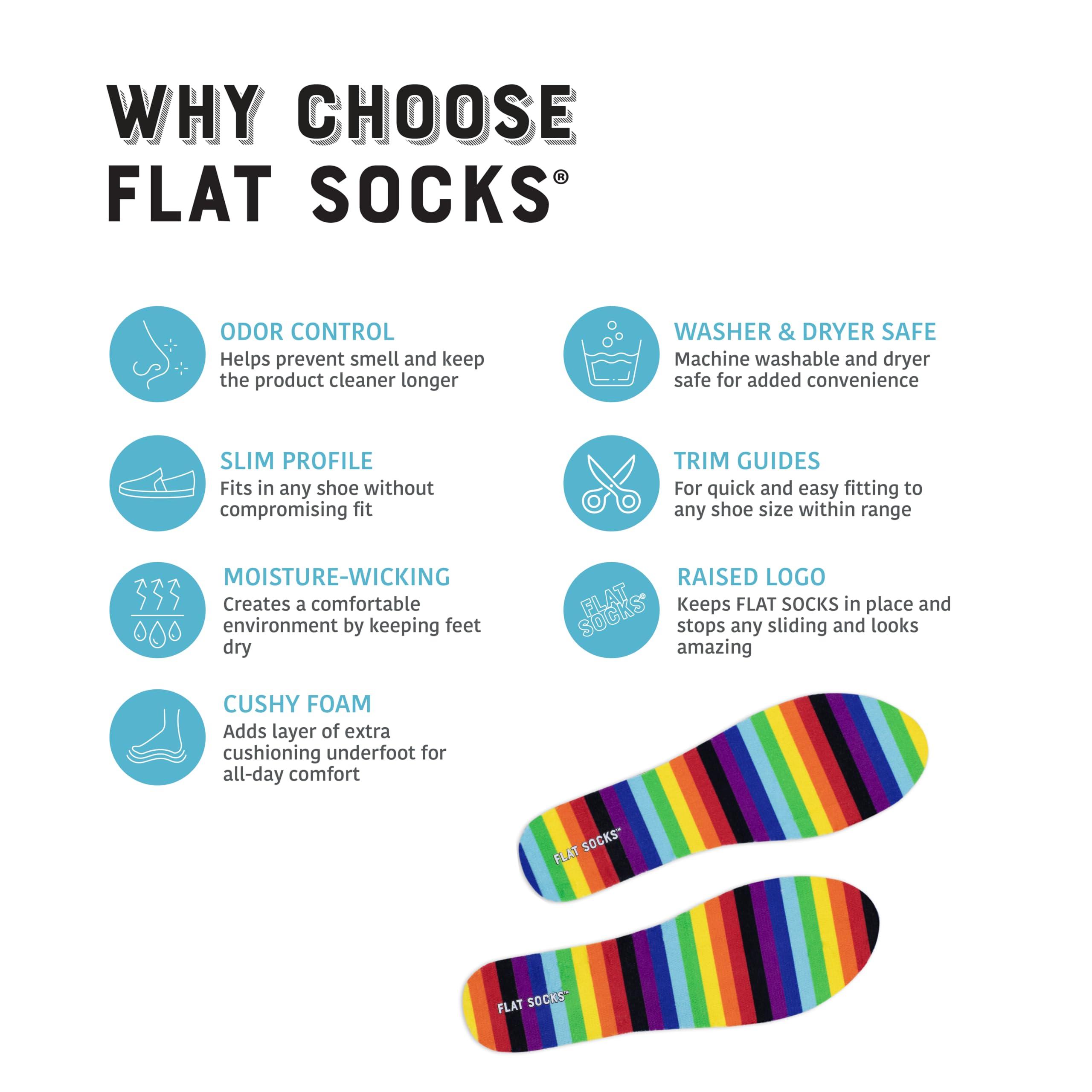 FLAT SOCKS No Show Socks, Sockless Shoe Liner, No Slipping, Odor Control, Washable Barefoot Shoe Insert - Image 3