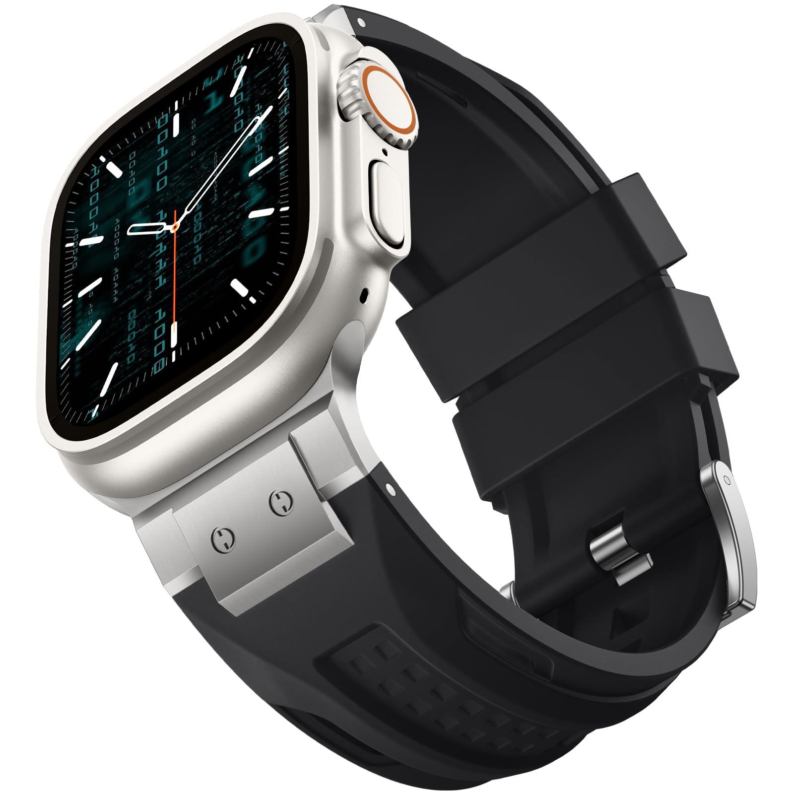Bandletic R-Steel and R-Steel Band, Compatible with Apple Watch Ultra Bands for Men Designed for iWatch Series 10 46mm, Ultra 2/Ultra 49mm, 9/8/7 45mm, SE2/SE/6/5/4 44mm, 3/2/1 42mm - Image 6