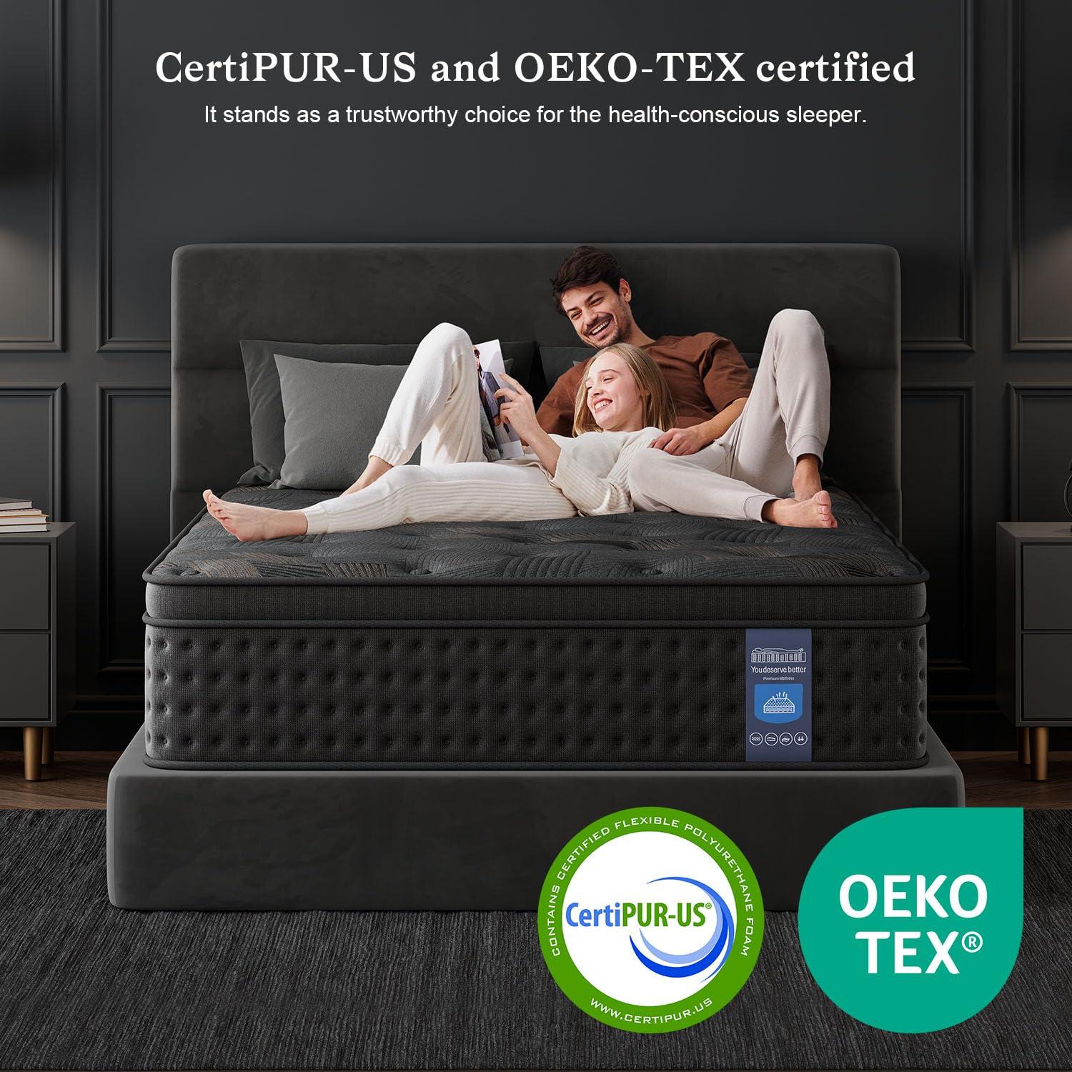 Huwesal Queen Mattress,10 Inch Hybrid Queen Mattresses with Memory Foam & Pocket Spring,Superior Hybrid Mattress with Gel Memory Foam or Back & Lumbar Support,100 Night Trial, Fiberglass Free. - Image 5