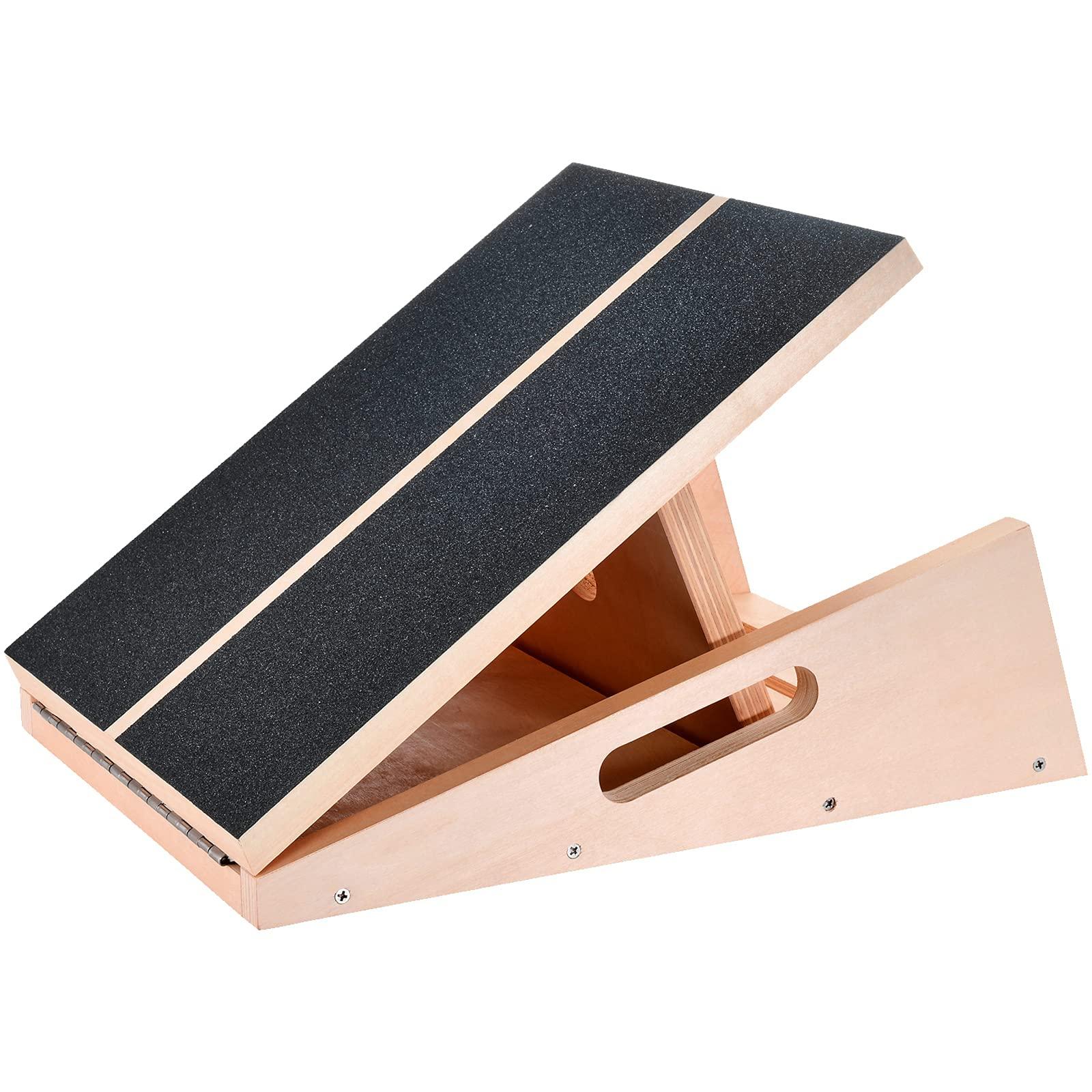 Liberty Imports Professional Wooden Slant Board, Adjustable Incline Calf Stretch Balance Board, Exercise Rehab Training Equipment
