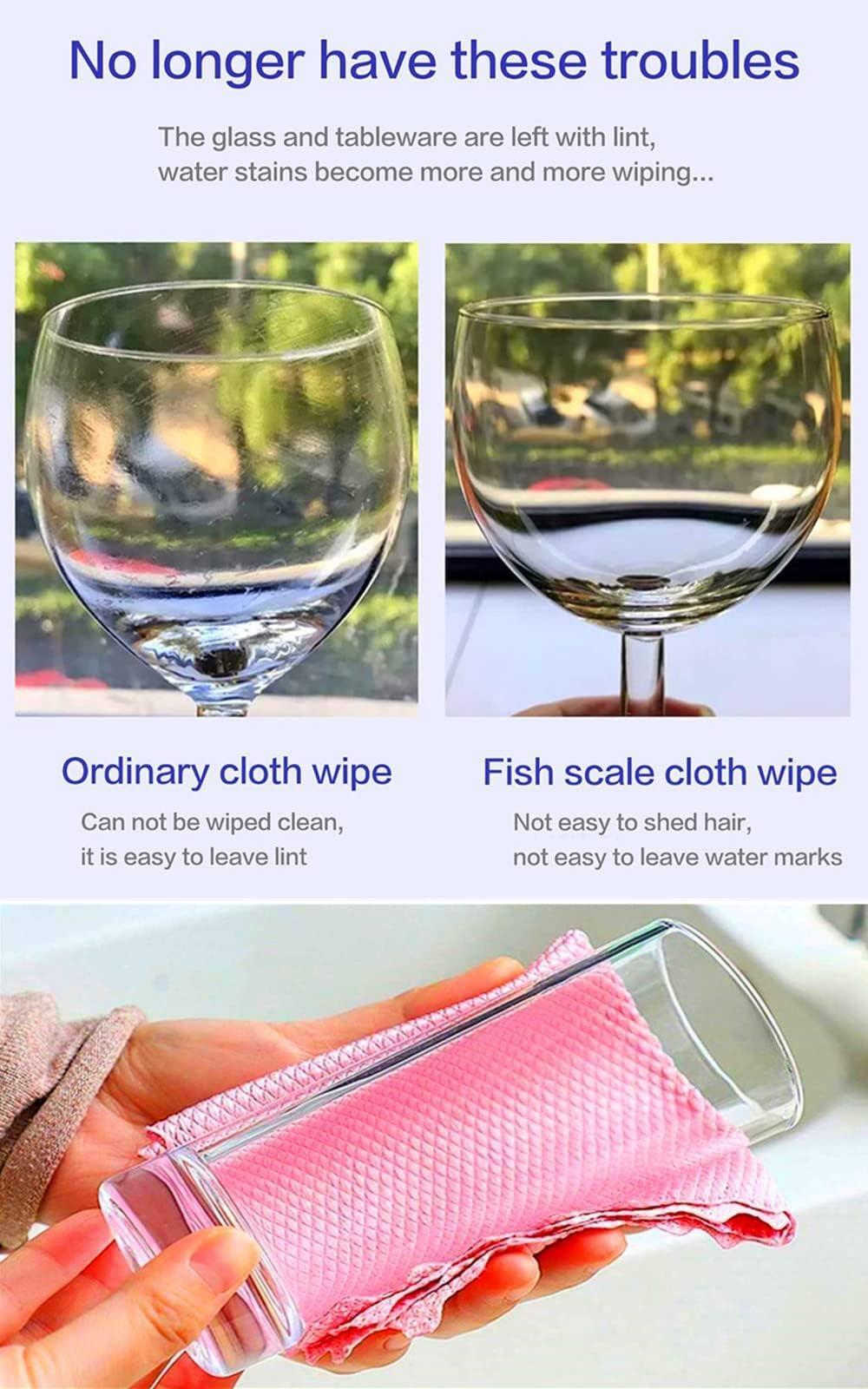 FPPLXCNM Weiliya 10pcs Cleaning Fish Scale Cloth Microfiber Nanoscale Cleaning Lint FreeEasy, No Trace High Absorption Polishing Cloth for Kitchen Home (Random Color)(30X40cm) - Image 5
