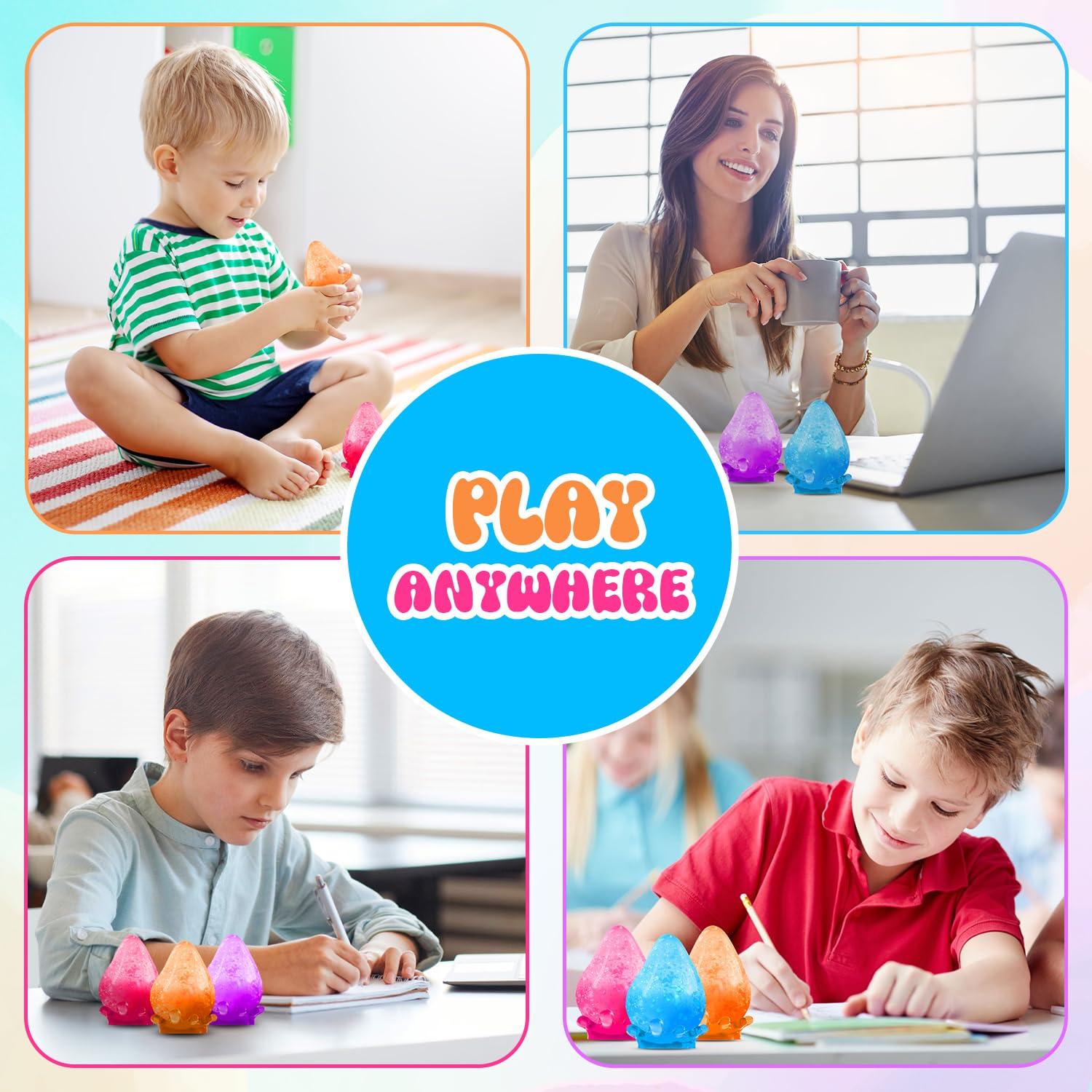 Fidget Toys Dream Squishy Drop 4pcs, Cube Squishies Anxiety Stress Relief, Ice Squishy Stress Cube-Drop Malt Sugar Balls, Sensory Toys for Kids with Autism, Fidgets for Classroom Prize Toys - Image 6
