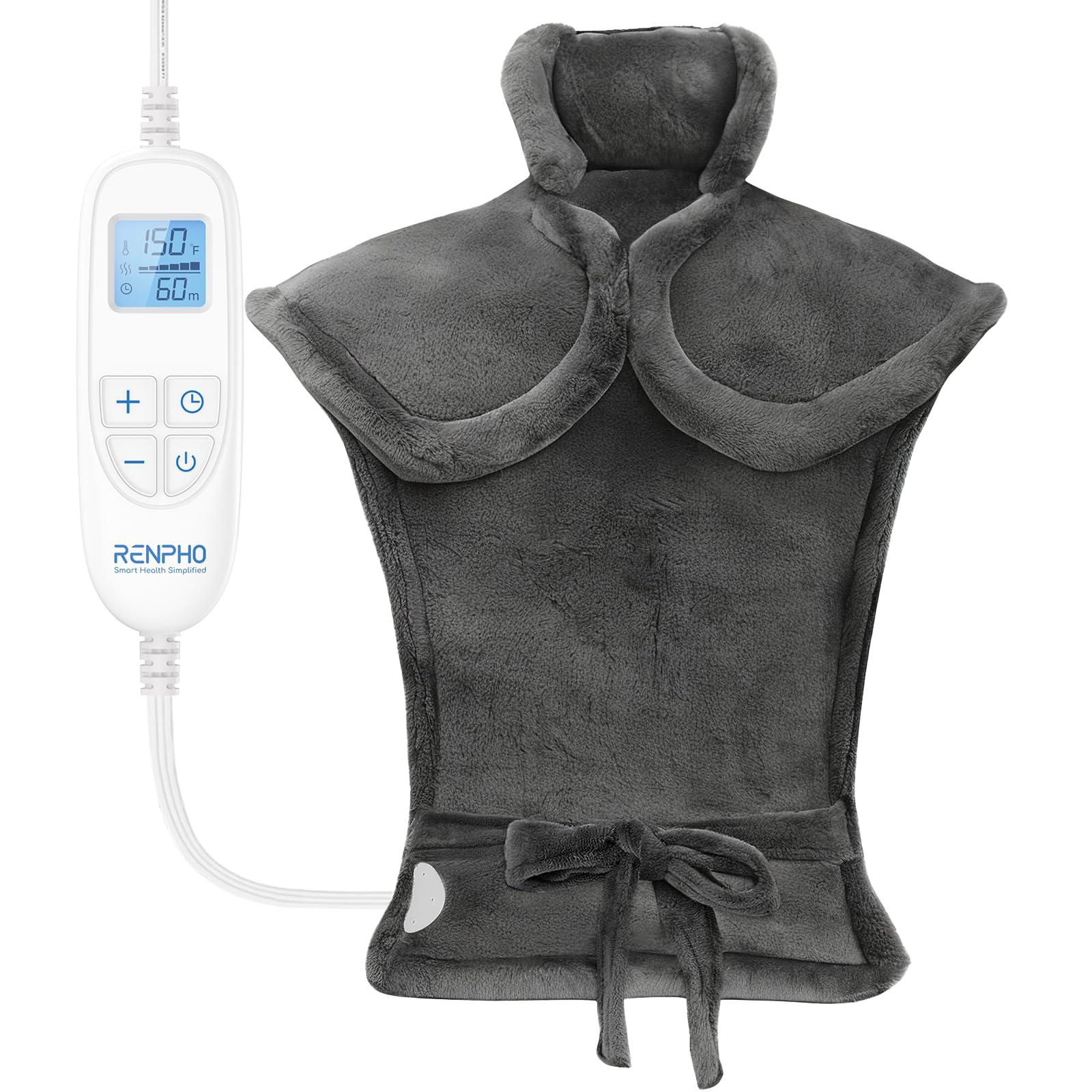 Electric Heating Pad for Back Pain Relief, RENPHO Fathers Day Dad Gifts, Birthday Gifts for Women Men Mom, FSA HSA Eligible, Heat Pad for Neck and Shoulders, Fast Heating, 24"x33", ETL Certified