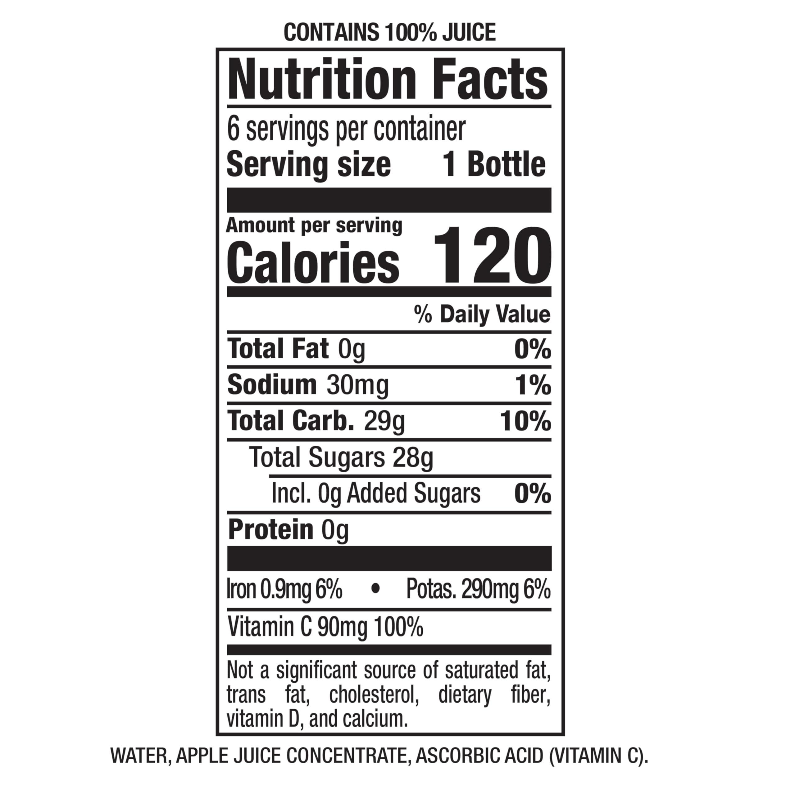 Mott's 100% Original Apple Juice, 8 Fl Oz Bottles, 24 Count (4 Packs Of 6), 2 Servings Of Fruit, 100% Fruit Juice, Gluten-free, Caffeine-free, Kosher, Contains No Artificial Colors Or Sweeteners - Image 3