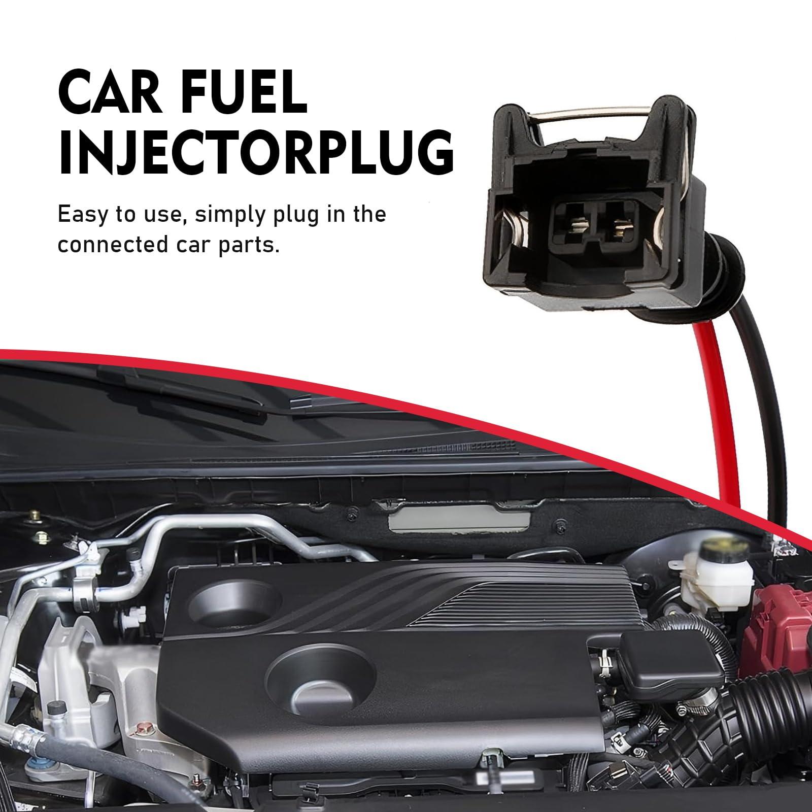 GRANDI Fuel Injector Connector, Waterproof Shell + Copper Core Plug Standard Specification Injector Socket, With Extended Pigtail Wiring Harness, Universal for Most Cars (Black) - Image 6