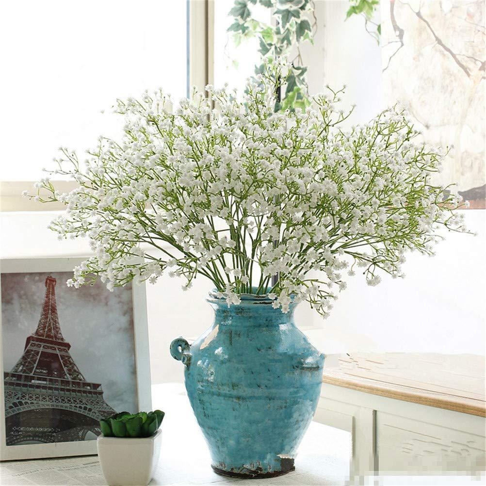Gumolutin 9 Pack Real Touch Artificial Baby's Breath Flowers - 21" Bendable Stems for Wedding Bouquets, Home Centerpieces & Outdoor Decor (Waterproof, Dustproof, White) - Image 5
