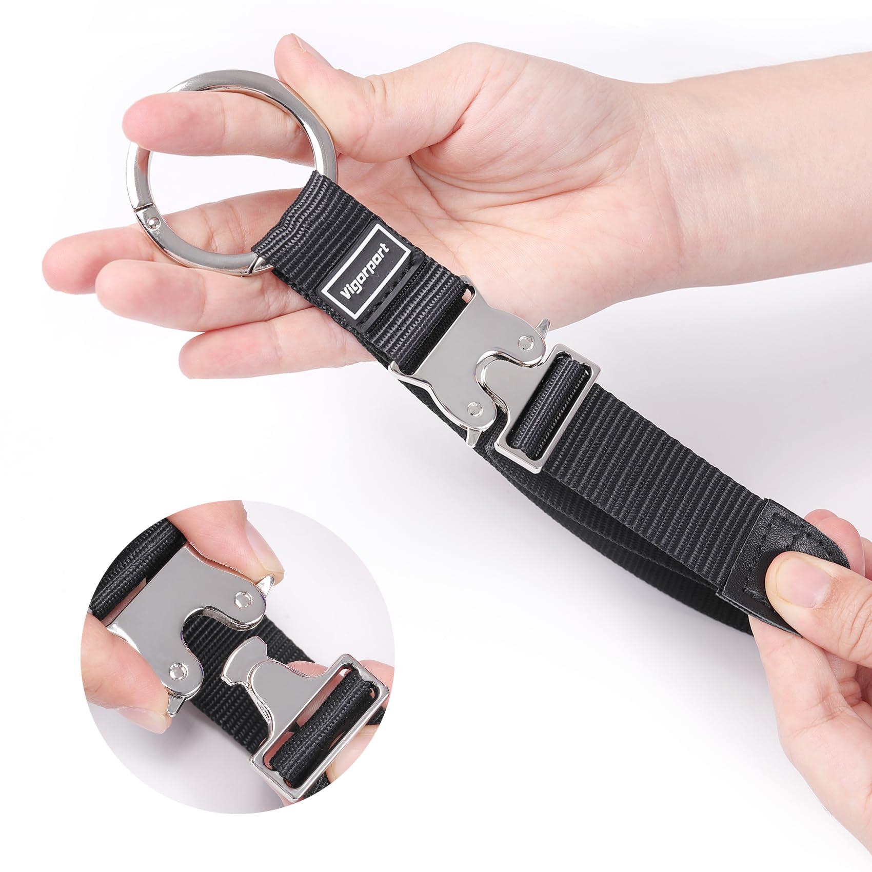 Vigorport Add A Bag Luggage Straps, Jacket Gripper Strap for Travel Backpack, Baggage Suitcase Belt Travel Accessories with Metal Buckle for Carry on Bag (1, Normal Black)