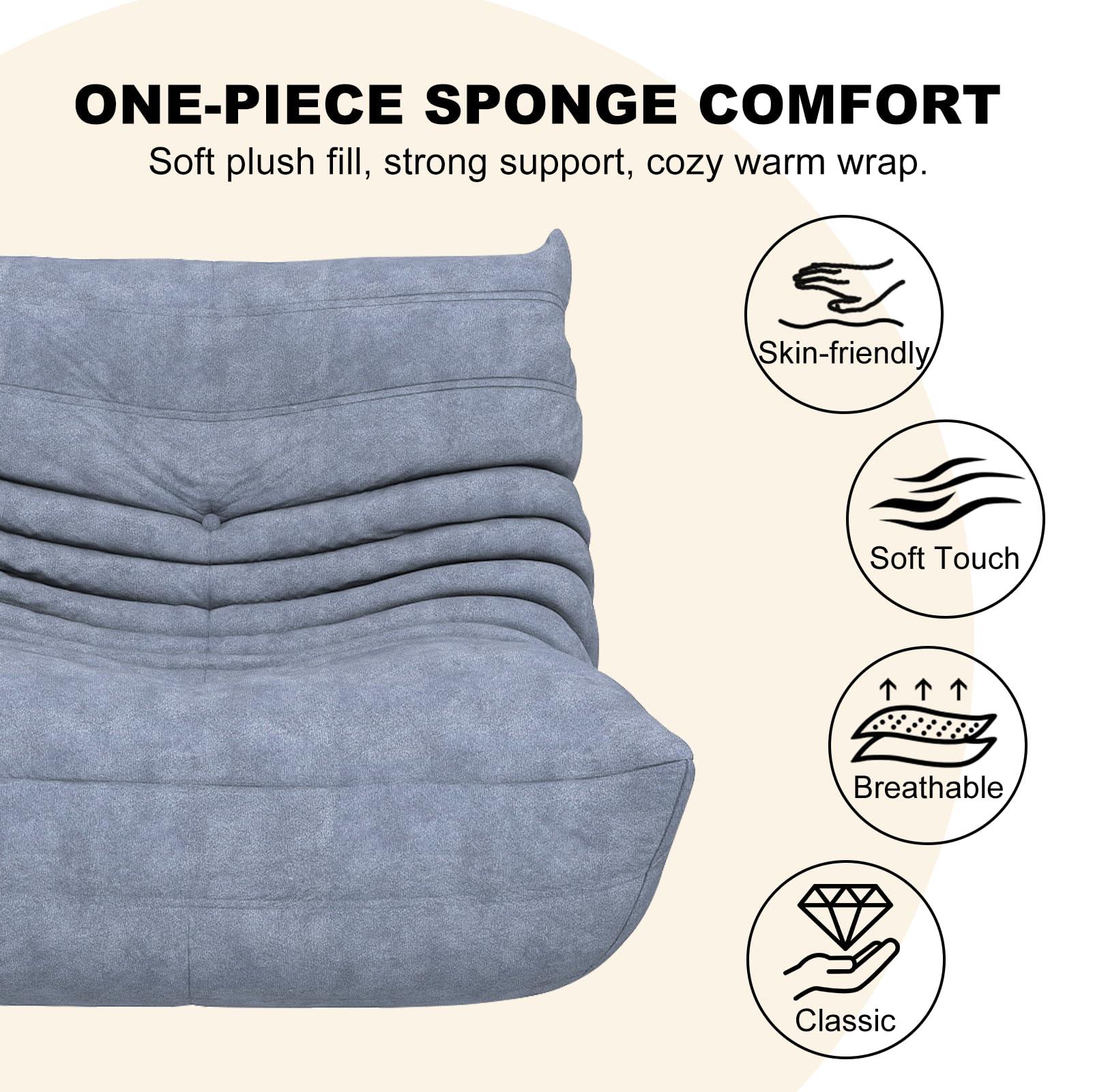 Snug Sofee Bean Bag Chairs for Adults, Bean Bag Sofa - Adult Size with Soft Waterproof Fabric for Living Room, Apartments, Reading Corner, Gaming, and Movie Venue (Gray) - Image 8