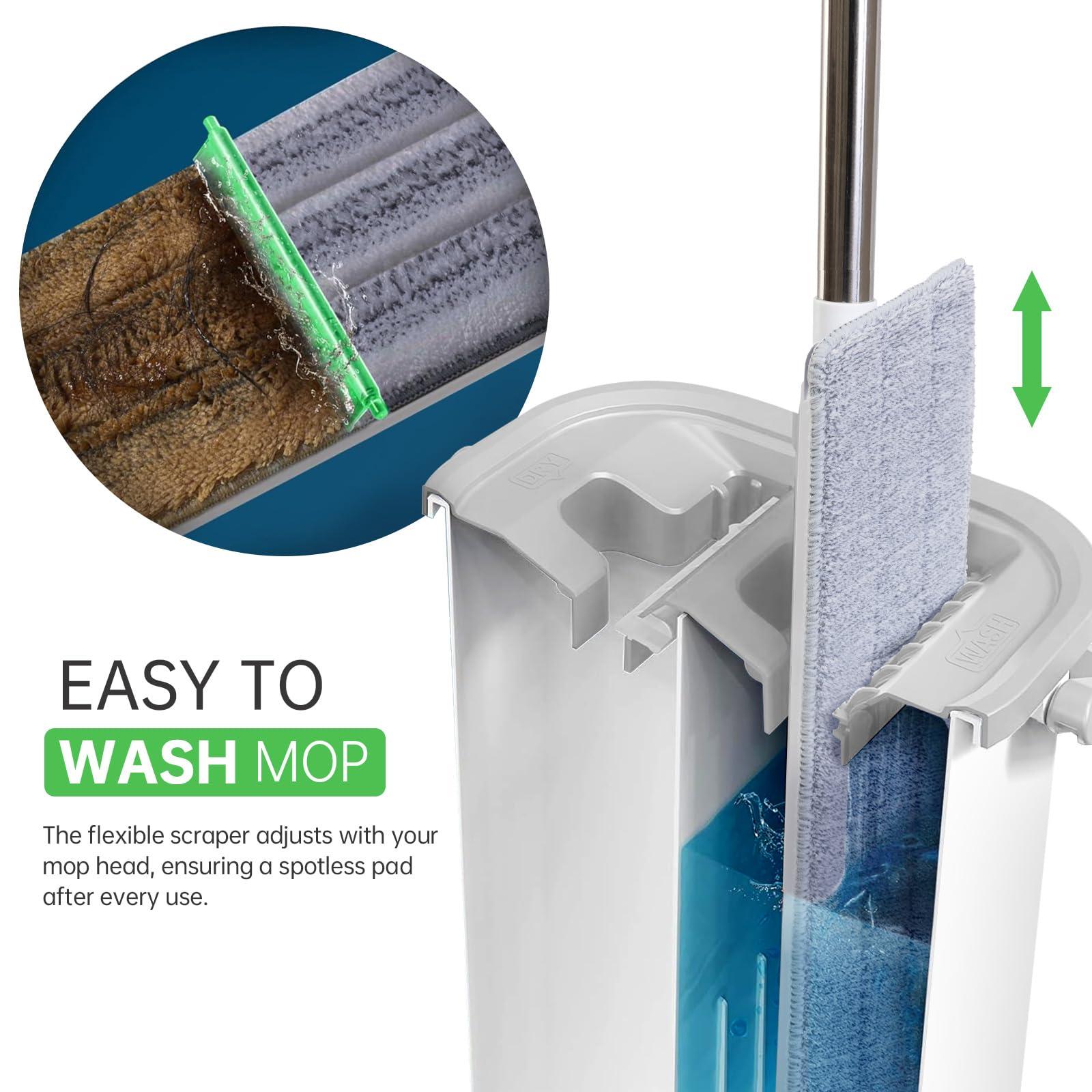 ZJSYJJ Mop and Bucket with Wringer Set: Wet Dry Separation System for Easy Floor Cleaning Rebound Head for Bathroom & Living Room Gift for Women - Image 2