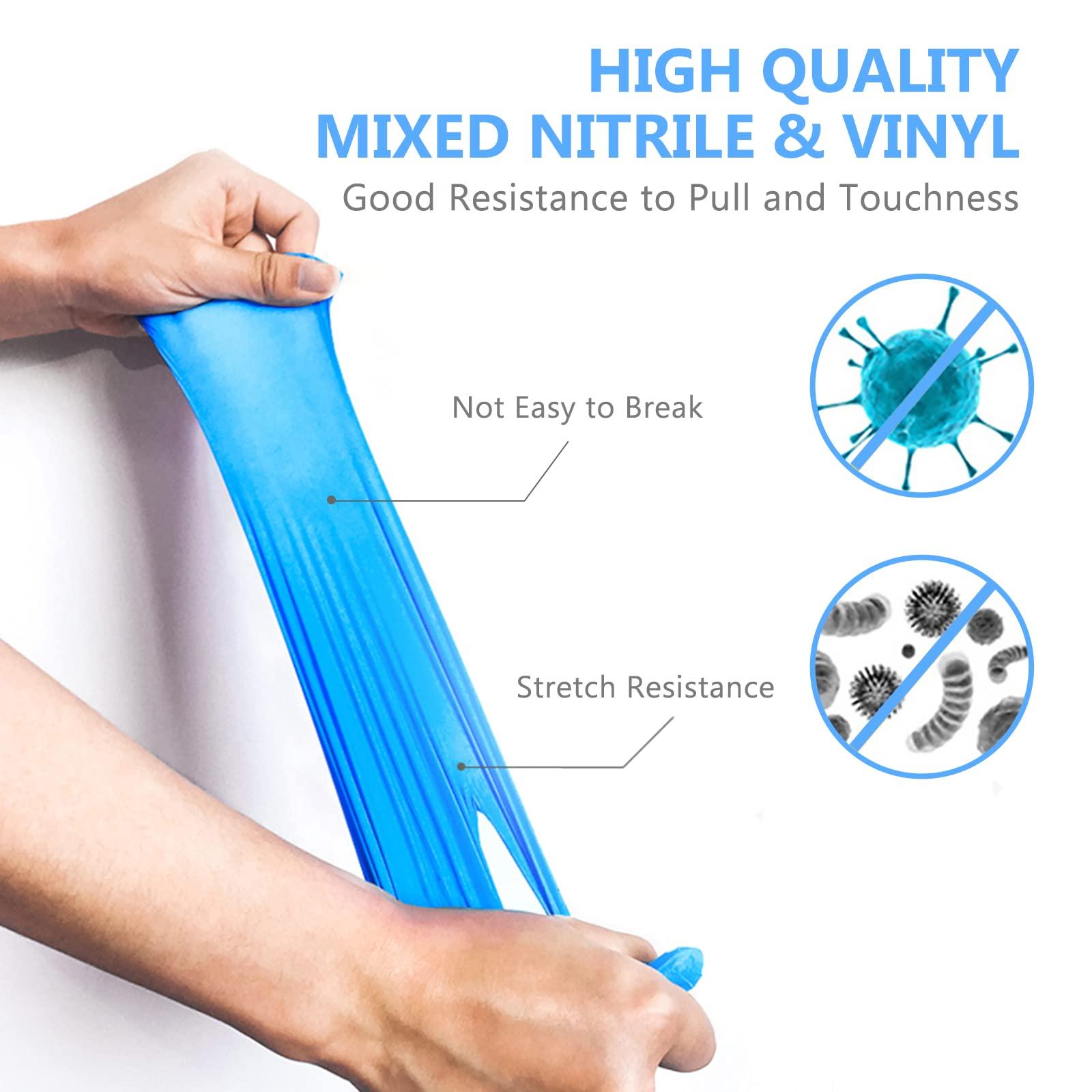squish Disposable Gloves, Blue 4 mil Vinyl Synmax Blend Exam Gloves Non Sterile, Powder Free, Latex Free - Cleaning Supplies, Kitchen and Food Safe(Pack of 100) (Blue Medium) - Image 3