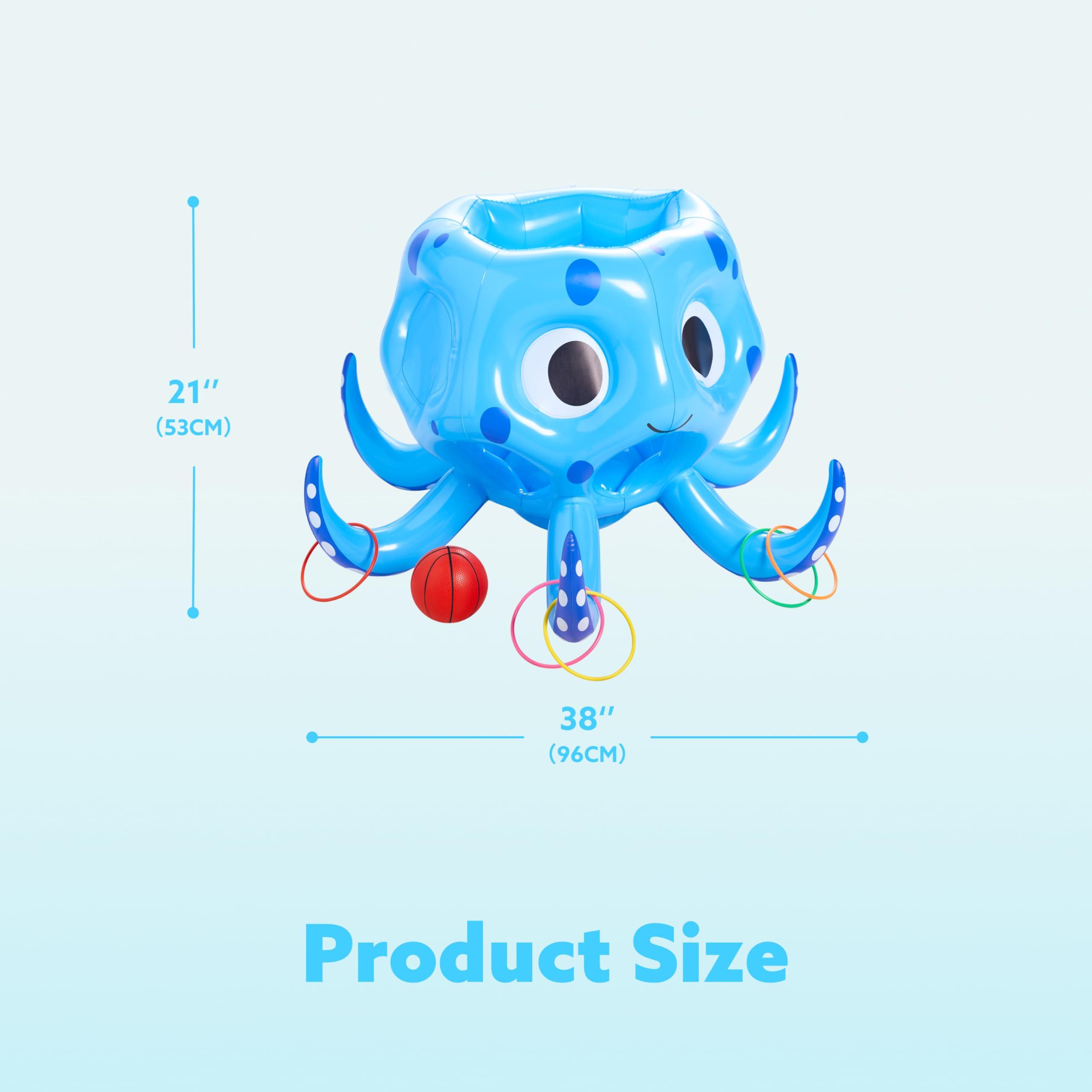 Sloosh Pool Toys, 2-in-1 Inflatable Float Water Game, Octopus Basketball Hoop Ring Toss Outdoor Swim Play, Toss Game Floating Swimming Pool Games for Kids Adults - Image 3