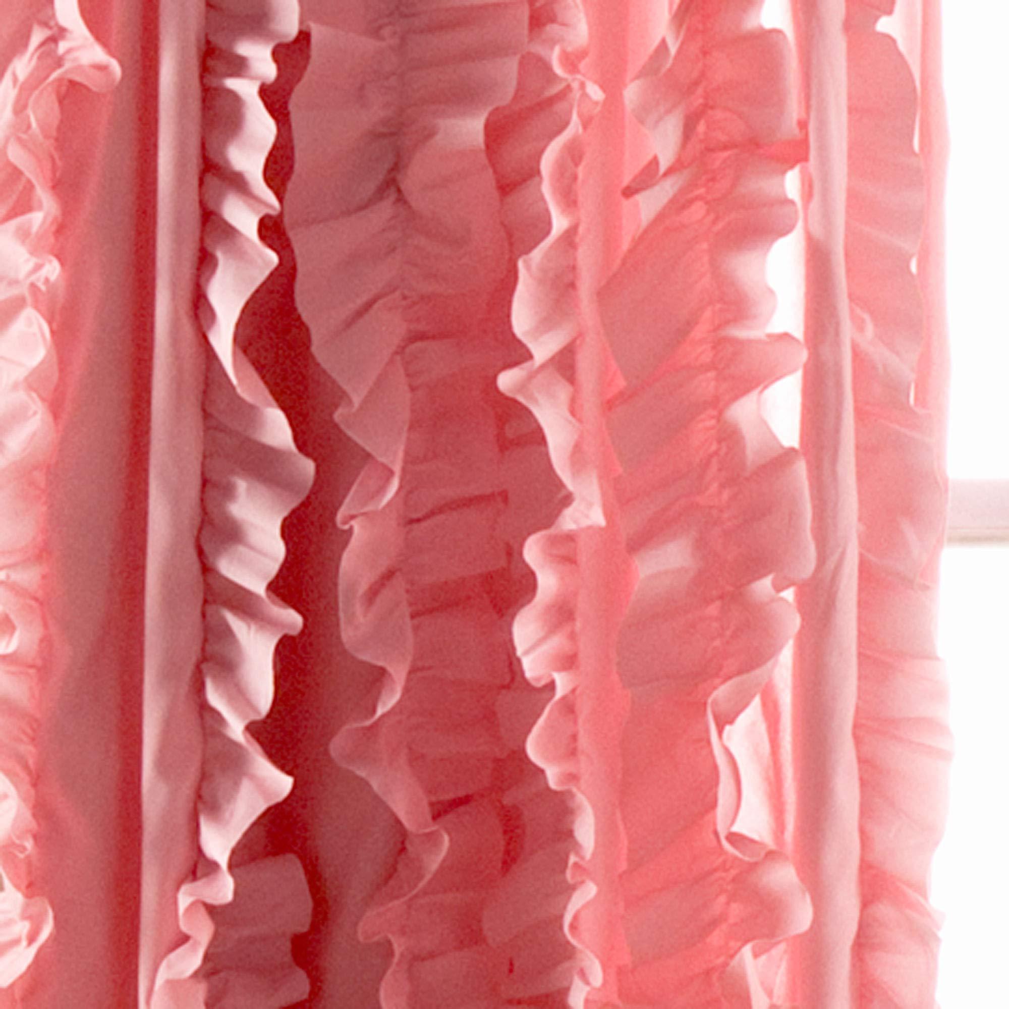 Lush Decor Belle Vintage Chic Window Curtain Panel for Living, Dining Room, Bedroom (Single Curtain), 54"W x 84"L, Pink - Image 4